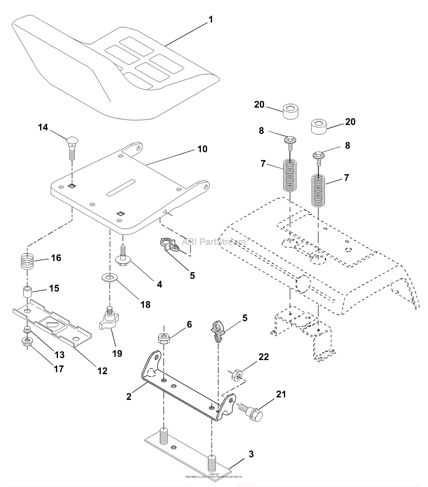 Husqvarna Gth Xpa Parts Diagram For Seat Assembly