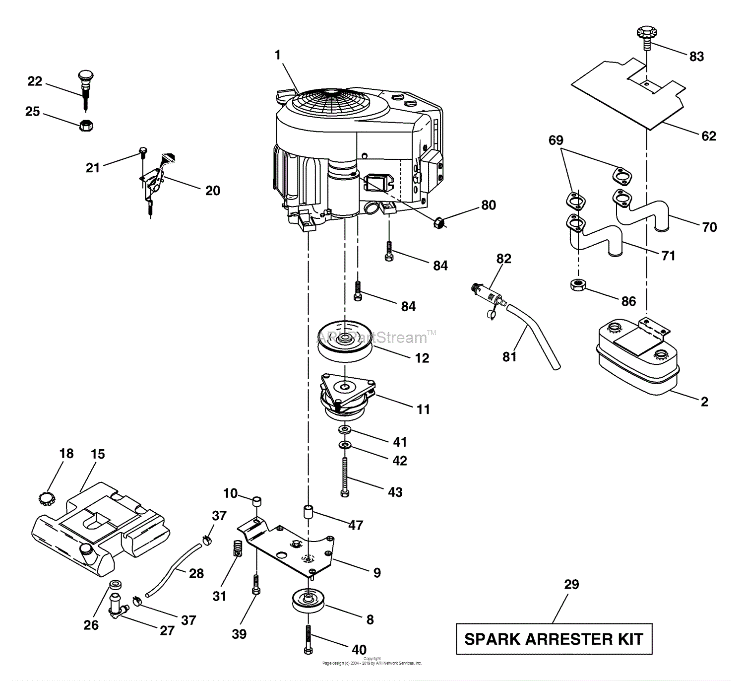 Husqvarna GTH 2254 XPA (954571229) (2004-08) Parts Diagram for Engine