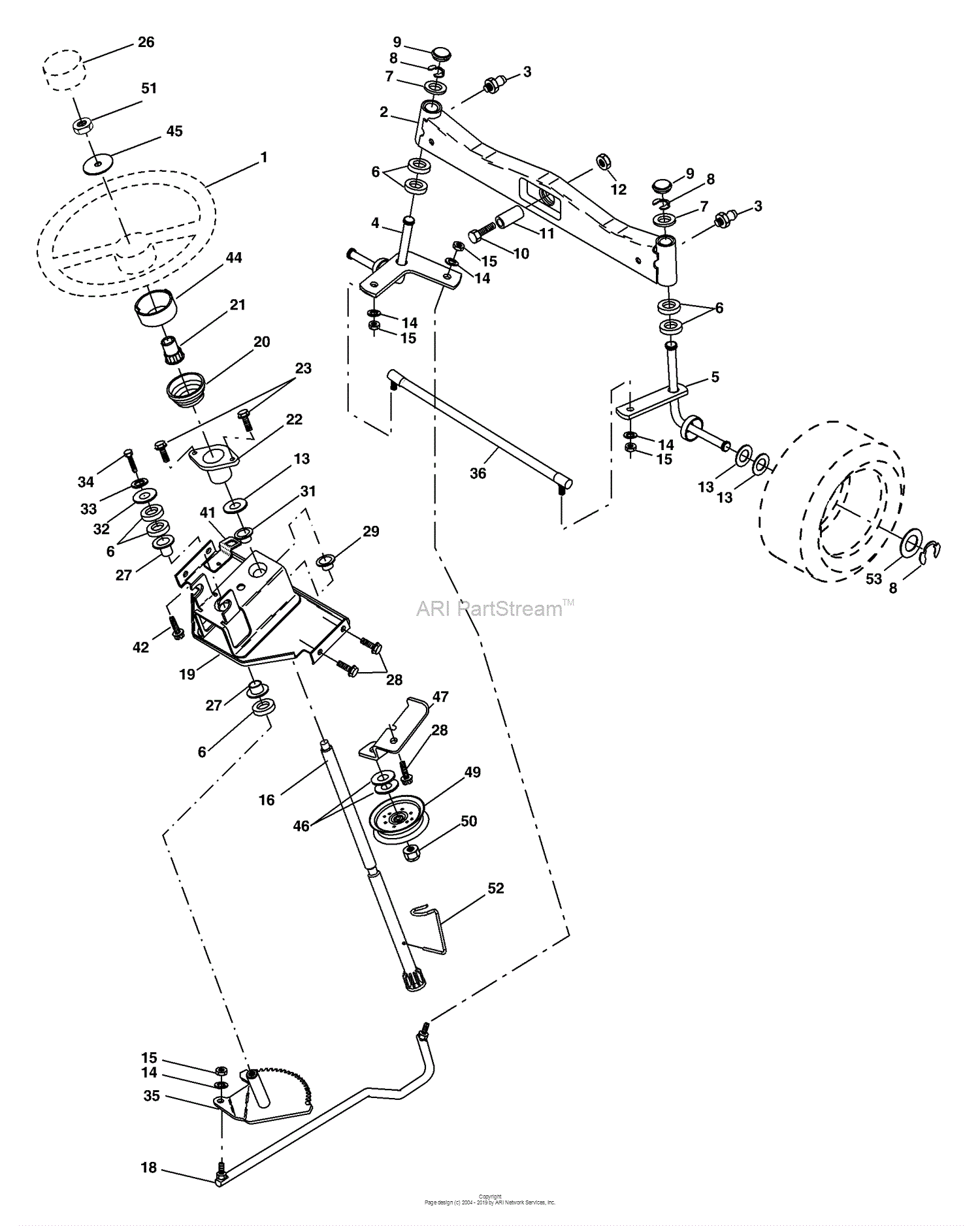 Husqvarna Gth Xpa Parts Diagram For Steering Assembly