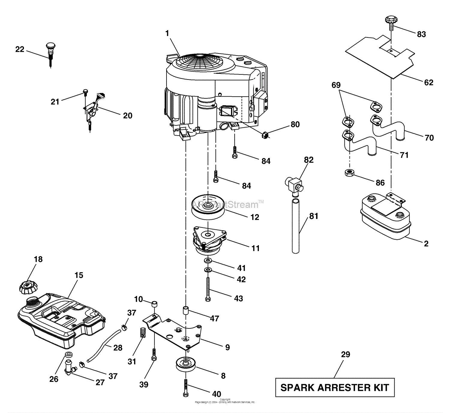 Husqvarna GTH 2254 XPB (954571229) (2004-08) Parts Diagram for Engine