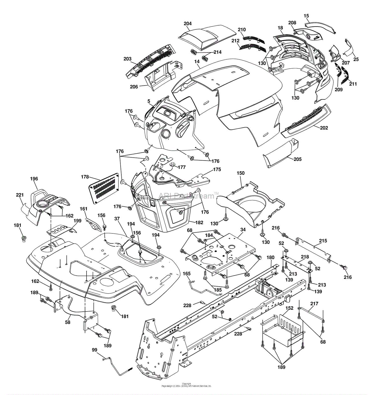 Husqvarna GTH 2448 T (96043000900) (2006-06) Parts Diagram for Chassis