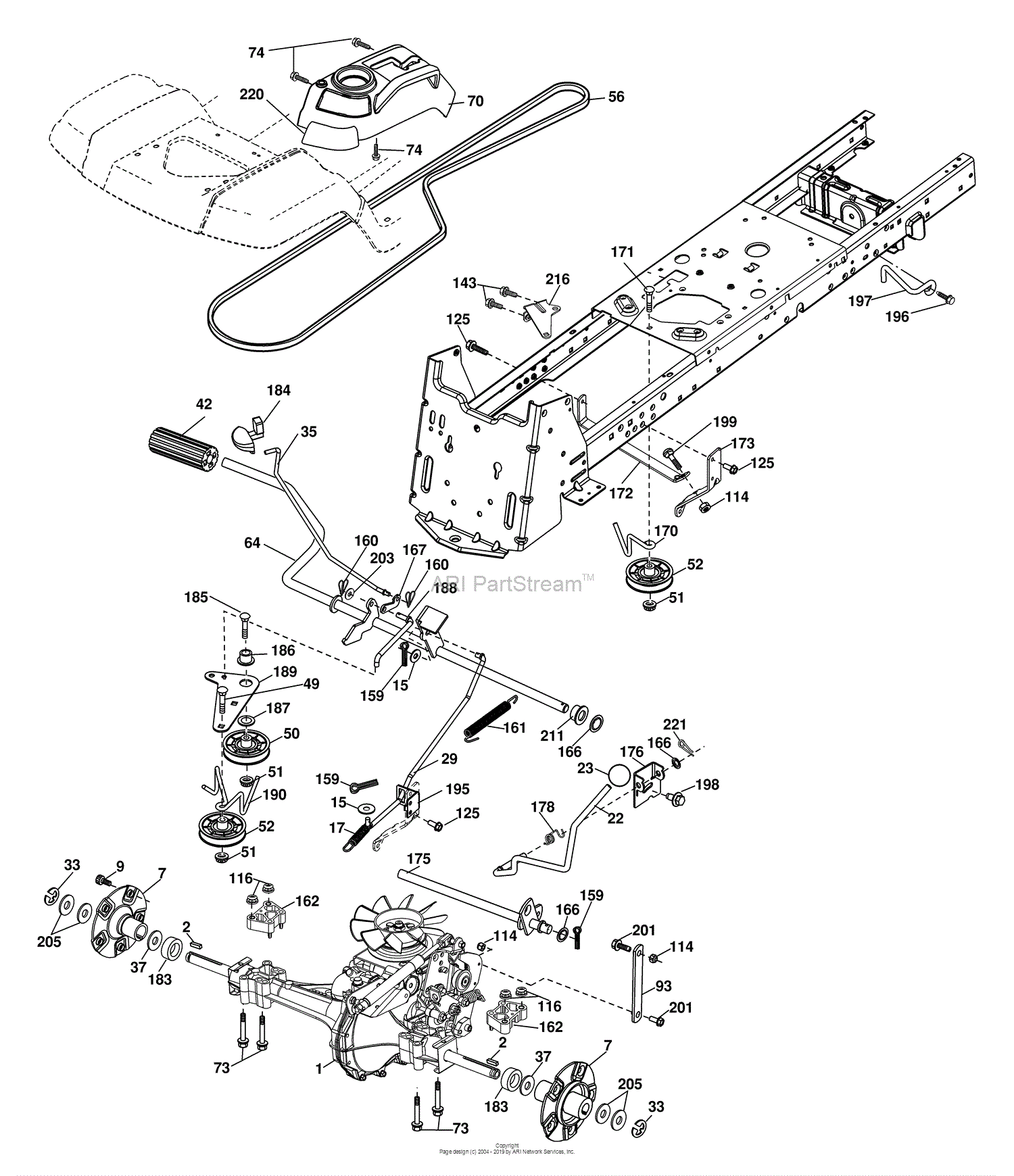 Husqvarna GTH 2454 T (96043002300) (2006-06) Parts Diagram for Drive