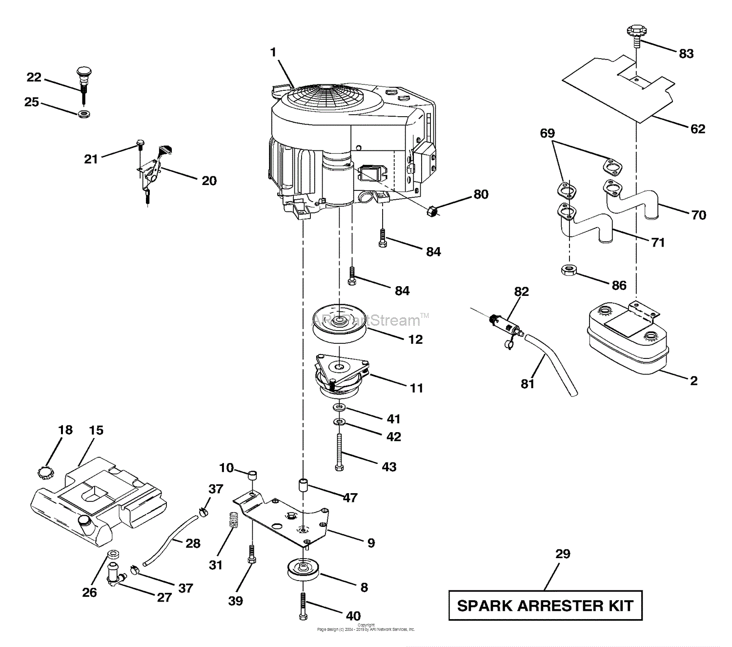 Husqvarna GTH 2548 A (954572004) (2004-05) Parts Diagram for Engine