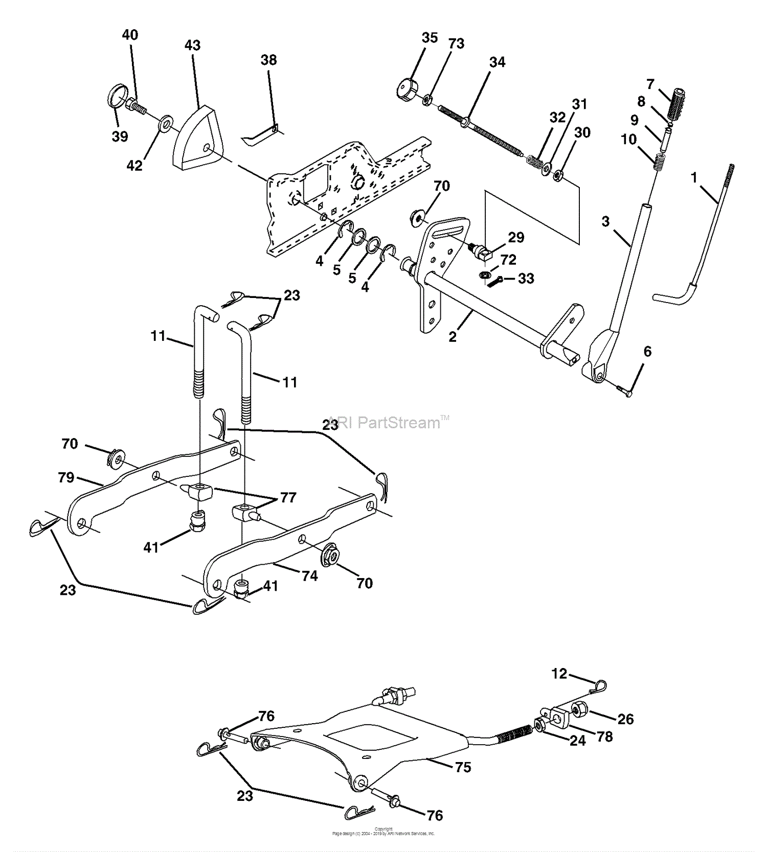 Husqvarna GTH 2548 A (954572004) (2004-05) Parts Diagram for Lift Assembly