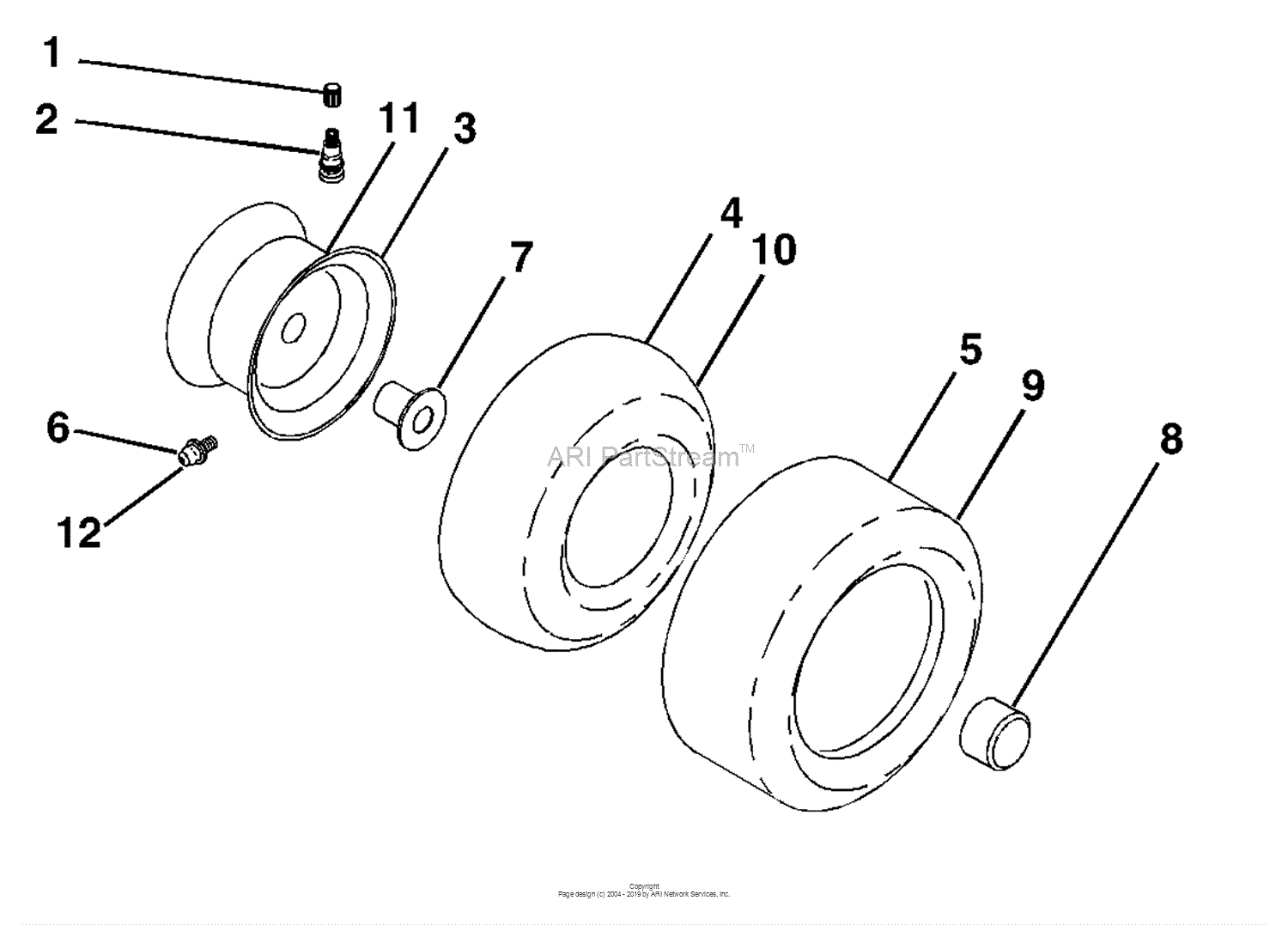 Husqvarna GTH 2548 XPB (954567895) (2002-10) Parts Diagram for Wheels ...