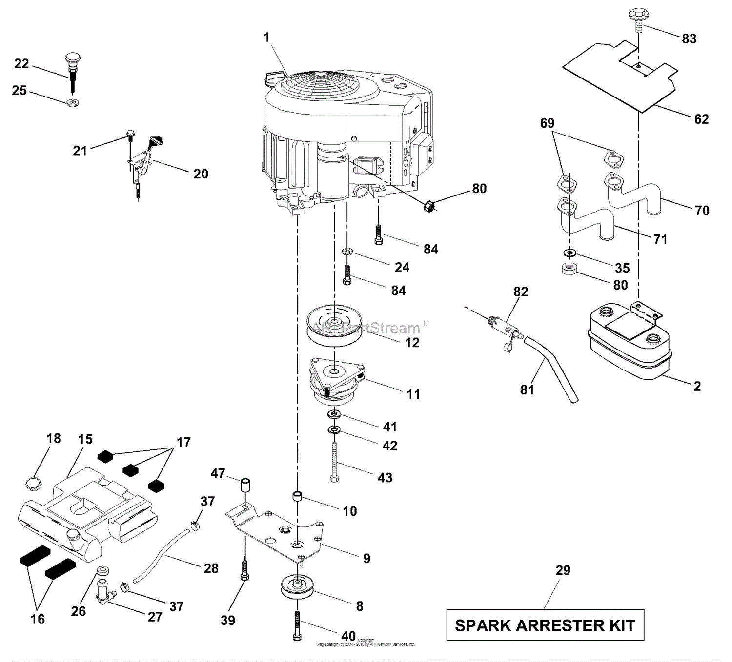 Husqvarna GTH 2550 XPB (954567116) (2001-02) Parts Diagram for Engine