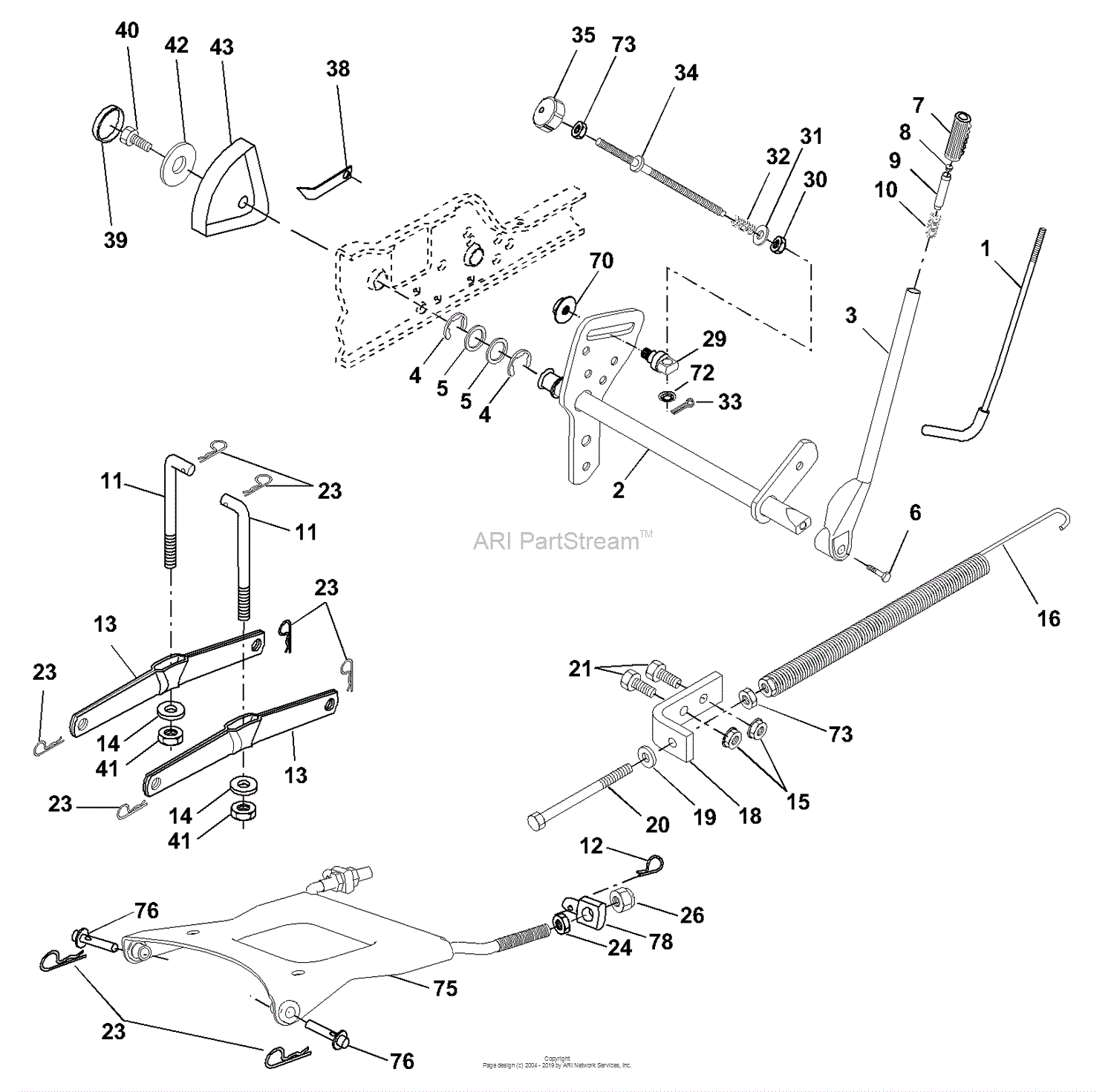 Husqvarna GTH 2550 XPB (954567116) (2001-02) Parts Diagram for Lift ...