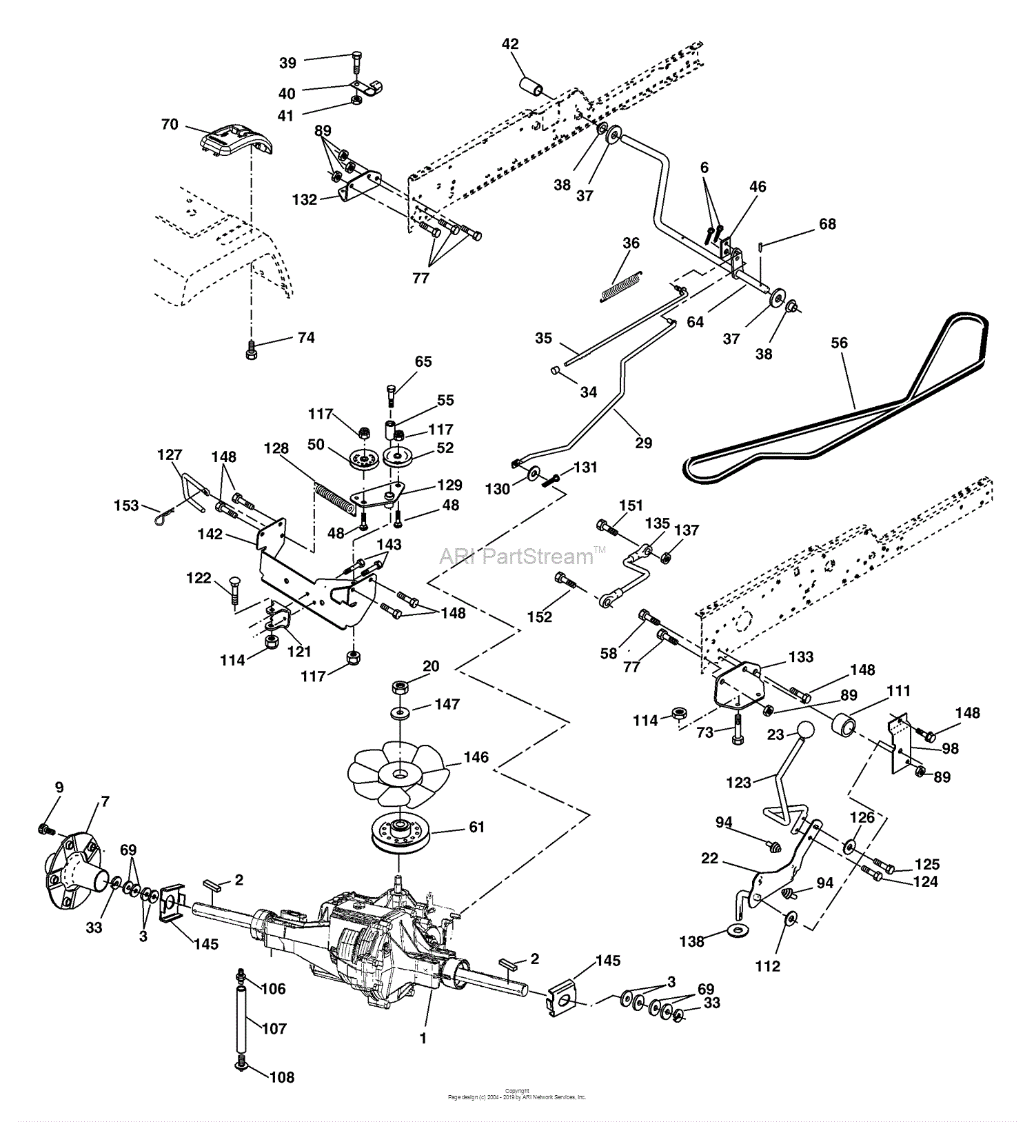 Craftsman gt5000 clearance drive belt diagram