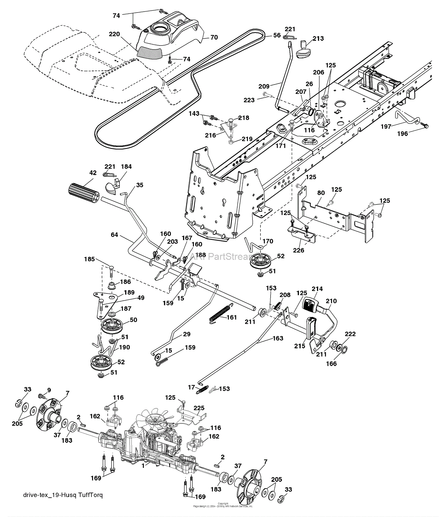 Husqvarna GTH 26 K 54 T (96043001101) (2006-03) Parts Diagram for Drive