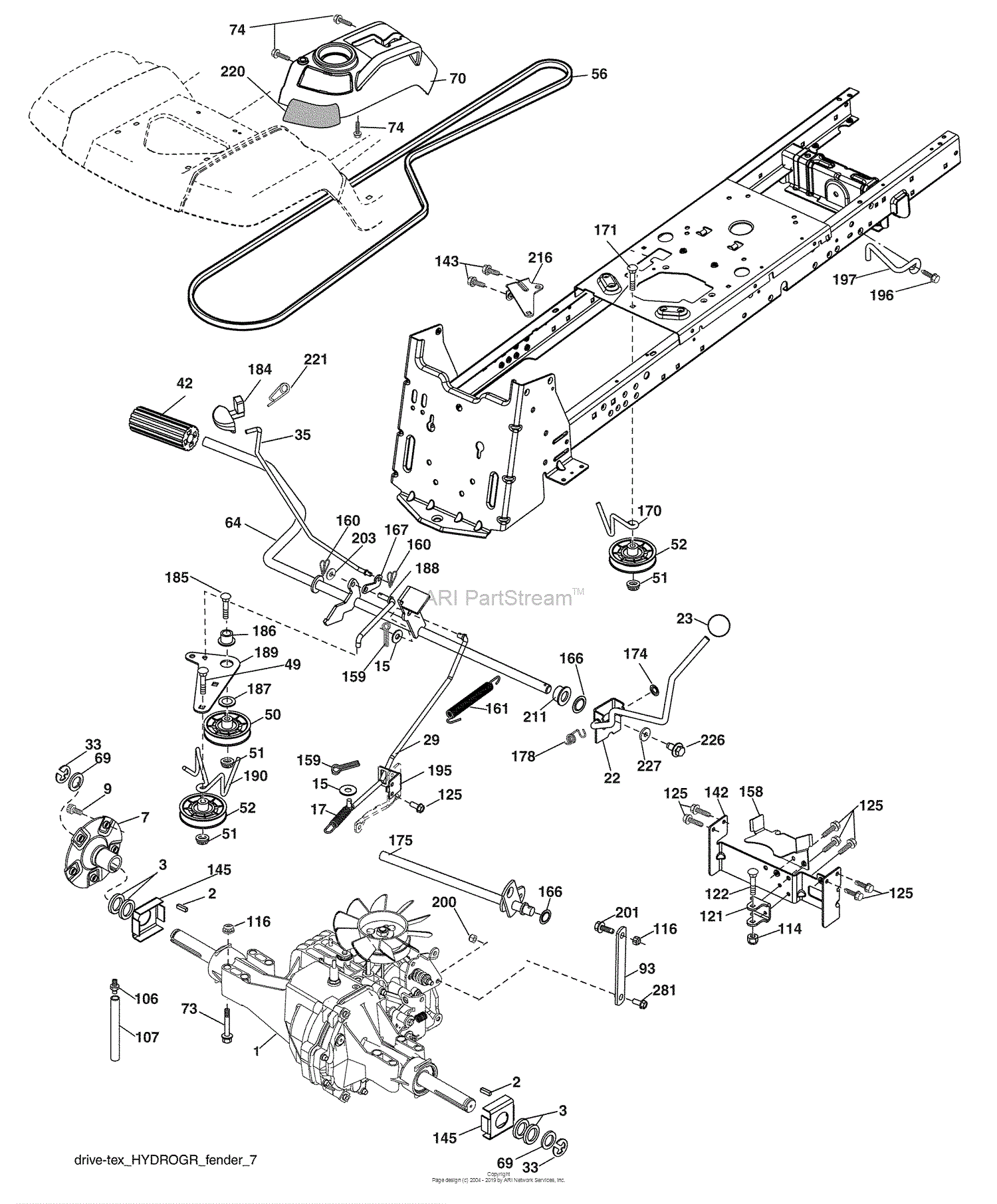 Husqvarna GTH 2648 (96043003001) (2008-01) Parts Diagram for Drive