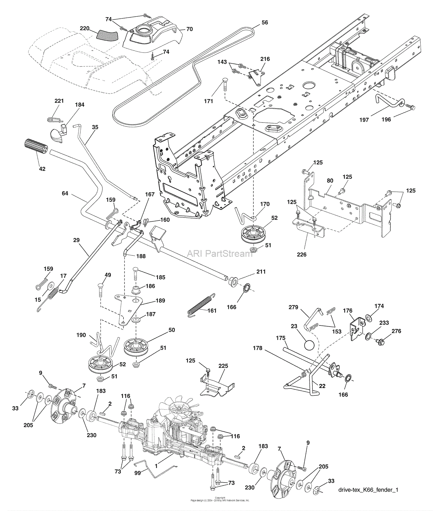 Husqvarna GTH 2648 (96043003002) (2008-02) Parts Diagram for Drive