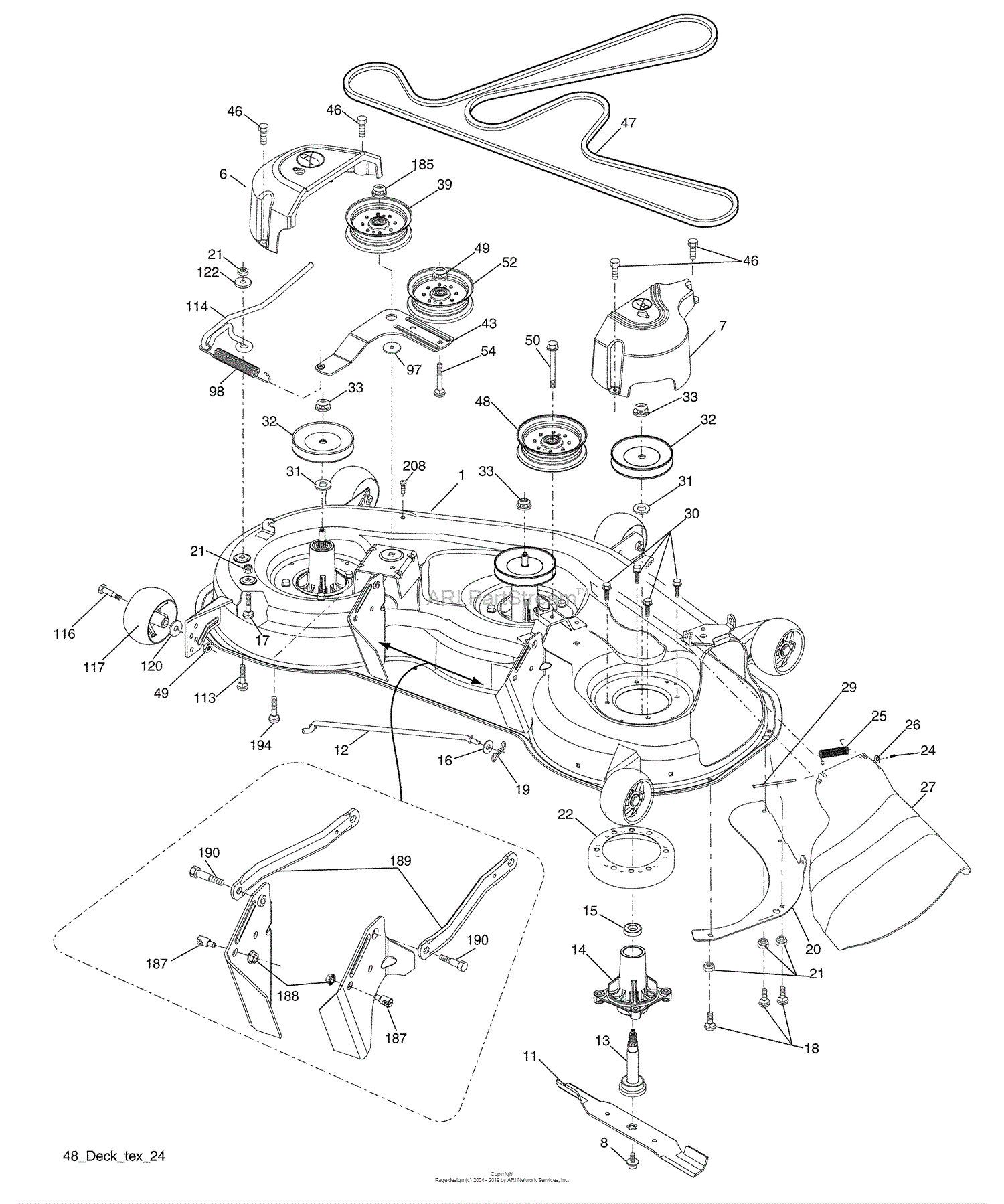 Husqvarna GTH 2648 (96043003002) (2008-02) Parts Diagram for Mower Deck