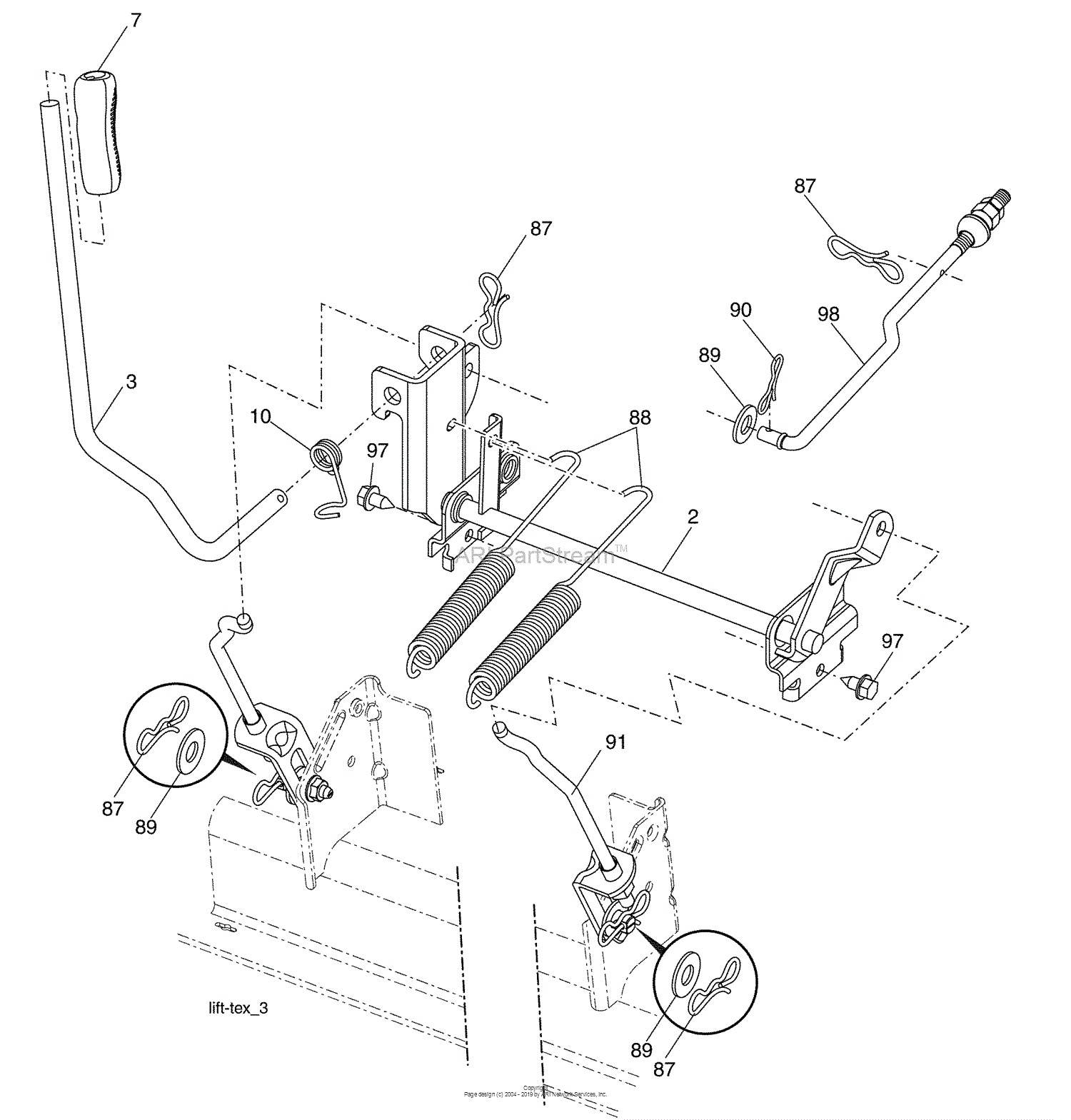 Husqvarna GTH 2648 (96043003002) (2008-02) Parts Diagram for Mower Lift