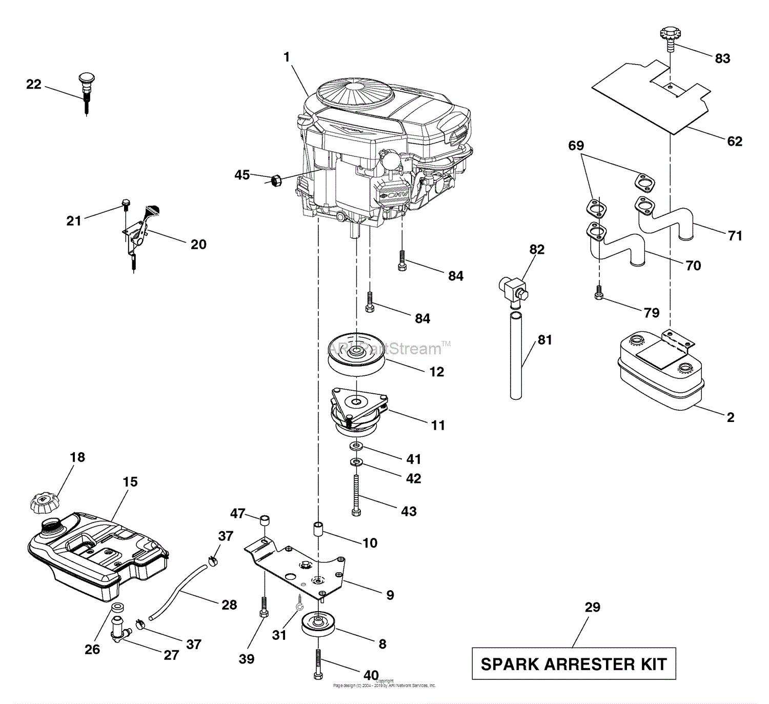 Husqvarna GTH 2654 (96023000600) (2005-03) Parts Diagram for Engine