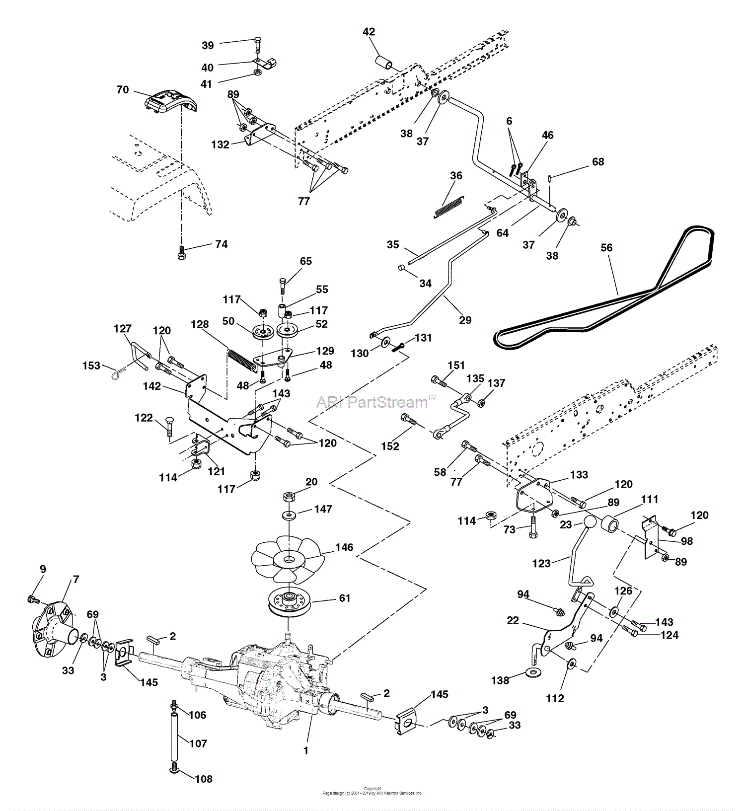 Husqvarna GTH 2654 (96023000600) (2005-03) Parts Diagram for Ground Drive