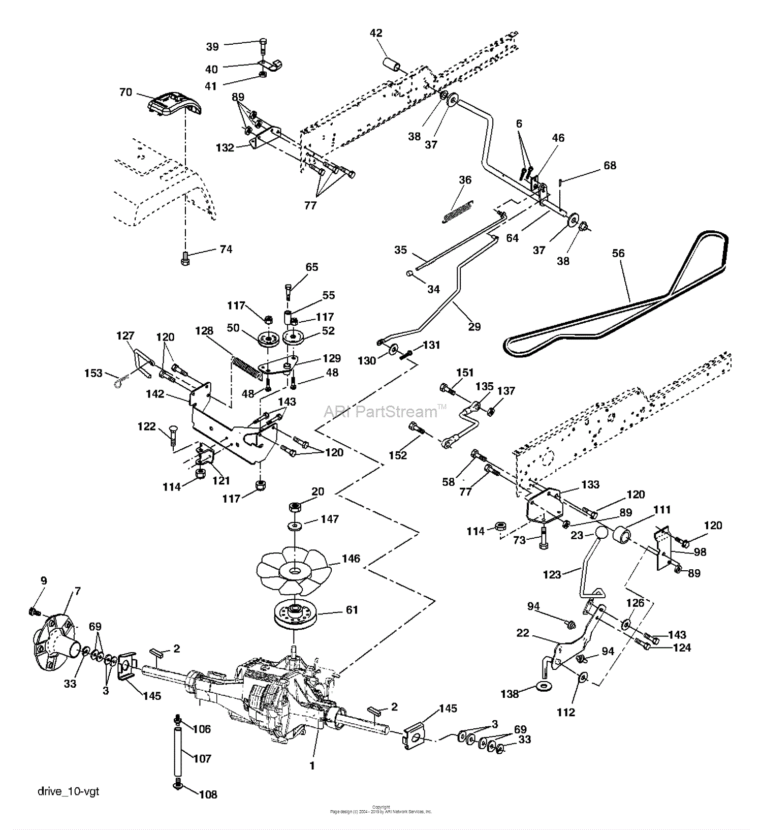 Husqvarna GTH 2654 (96025000101) (2005-06) Parts Diagram for Ground Drive