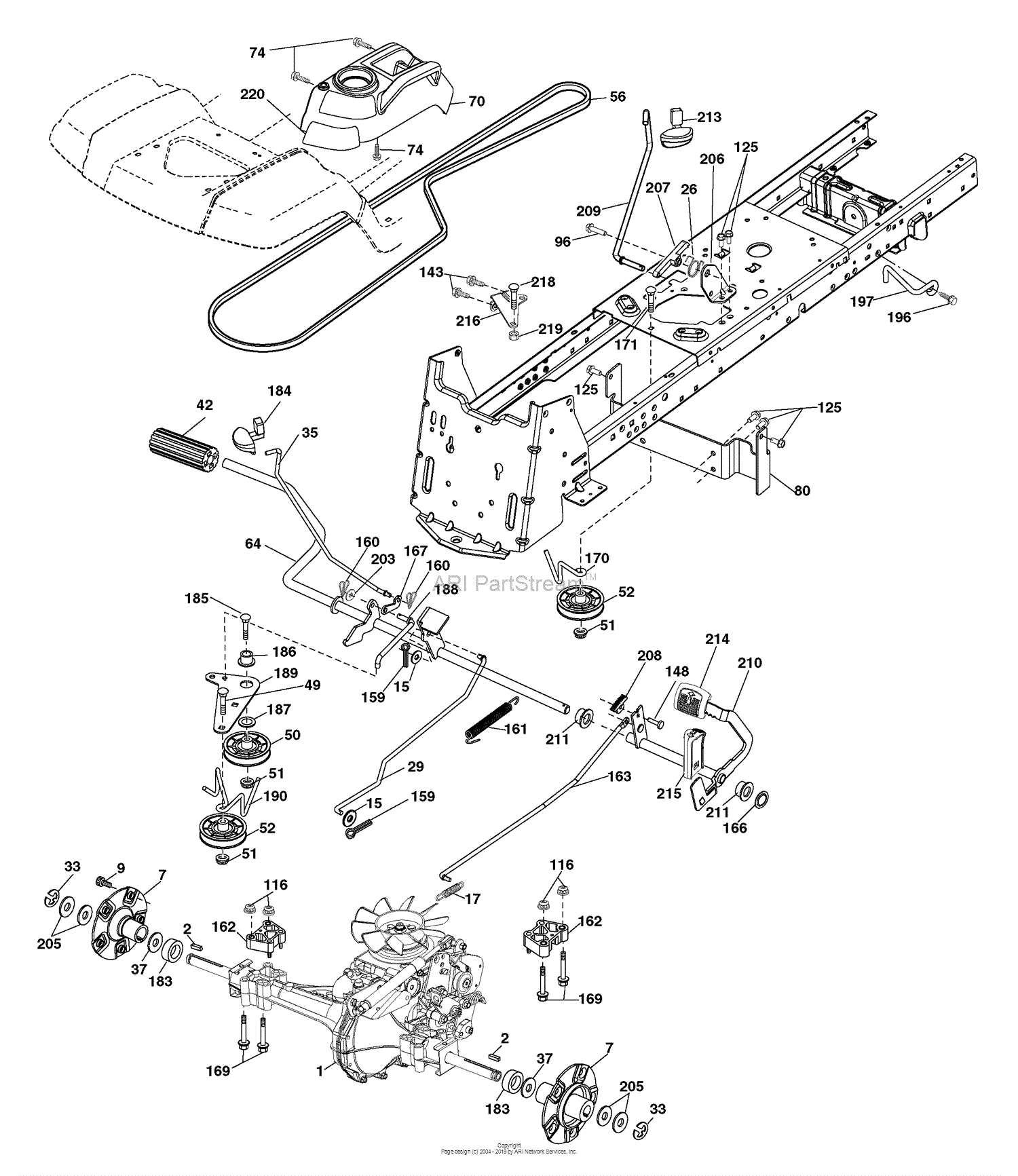 Husqvarna GTH 2654 T (96043001000) (2006-03) Parts Diagram for Drive