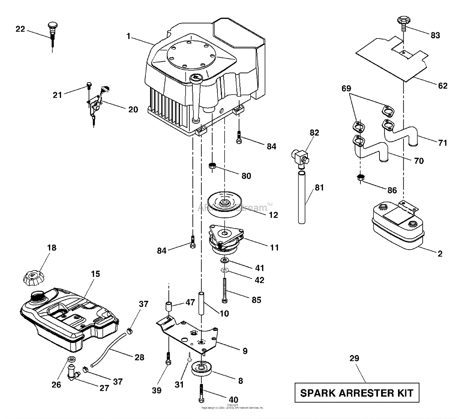 Husqvarna GTH 2754 (96023000401) (2005-06) Parts Diagram for Engine