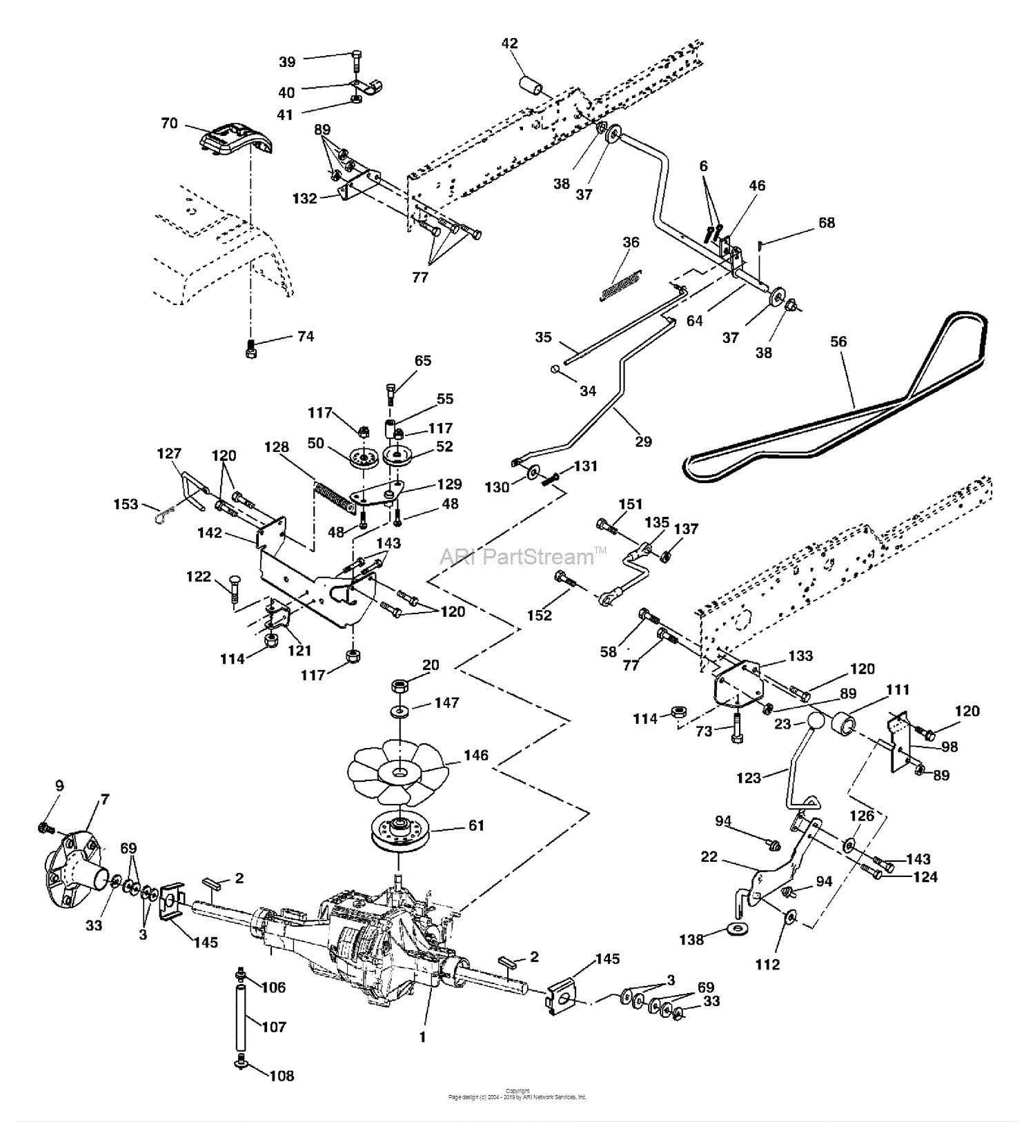 Husqvarna Gth 2754 (96023000401) (2005-06) Parts Diagram For Ground Drive