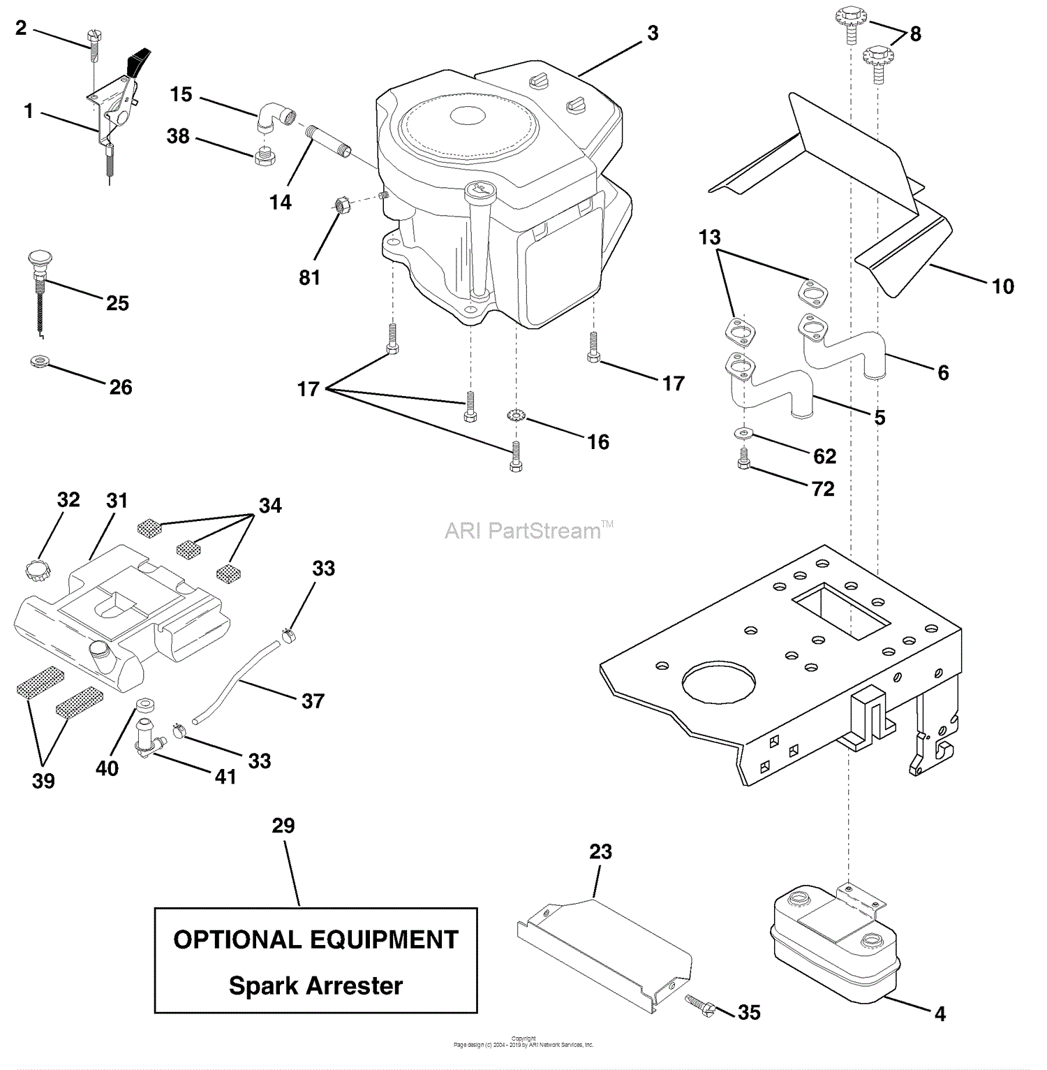 Husqvarna GTVH 200 (954140016B) (1999-03) Parts Diagram for Engine