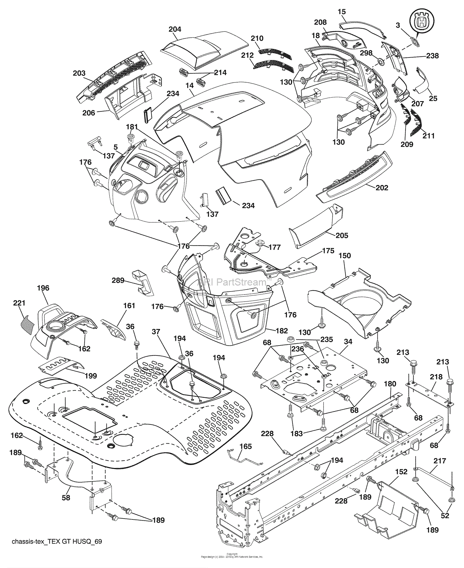 Husqvarna LGT 2554 (96043006101) (200909) Parts Diagram for Chassis