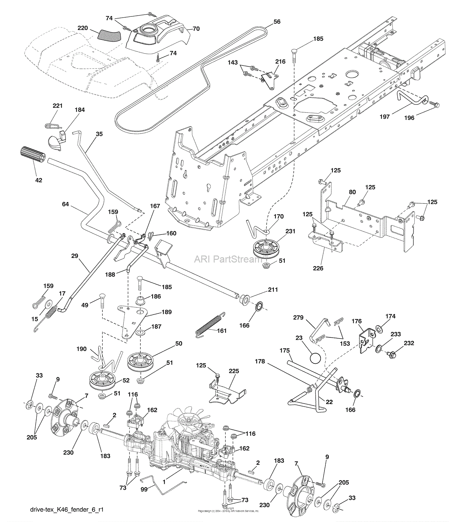 Husqvarna LGT 2554 (96043007400) (2009-09) Parts Diagram for Drive