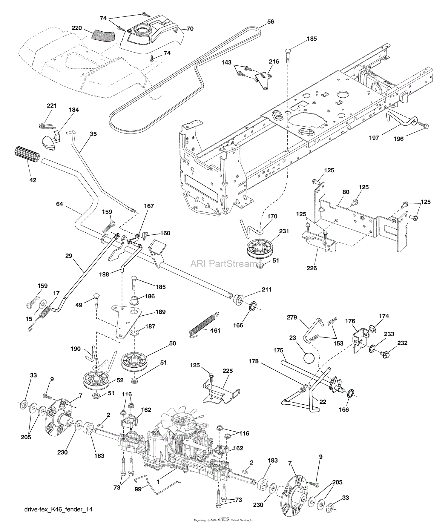 Husqvarna LGT 2554 (96043009400) (200910) Parts Diagram for Drive