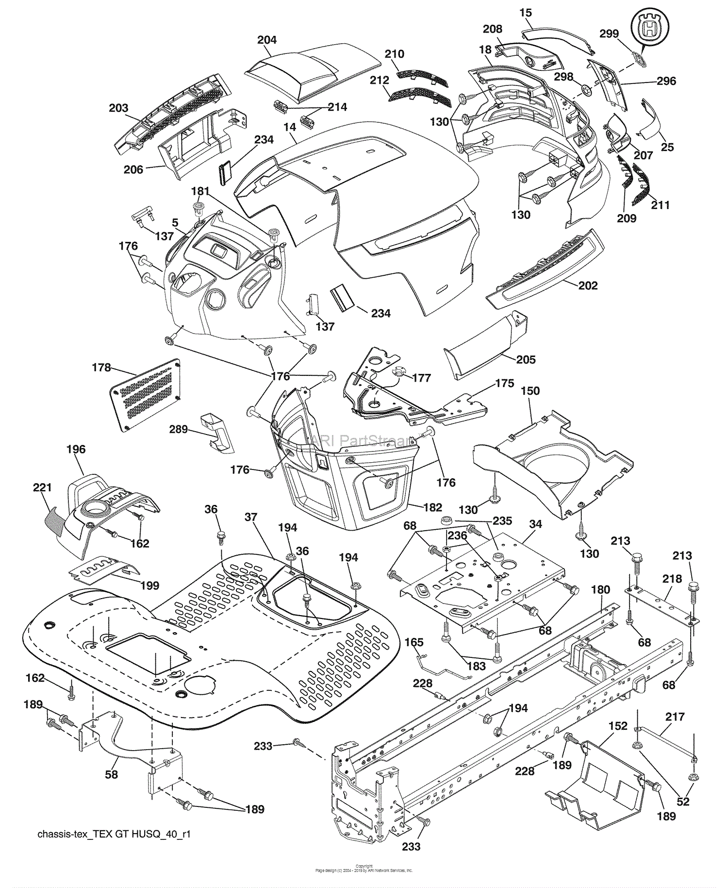 Husqvarna LGT 2554 (96045001500) (2009-01) Parts Diagram for Chassis