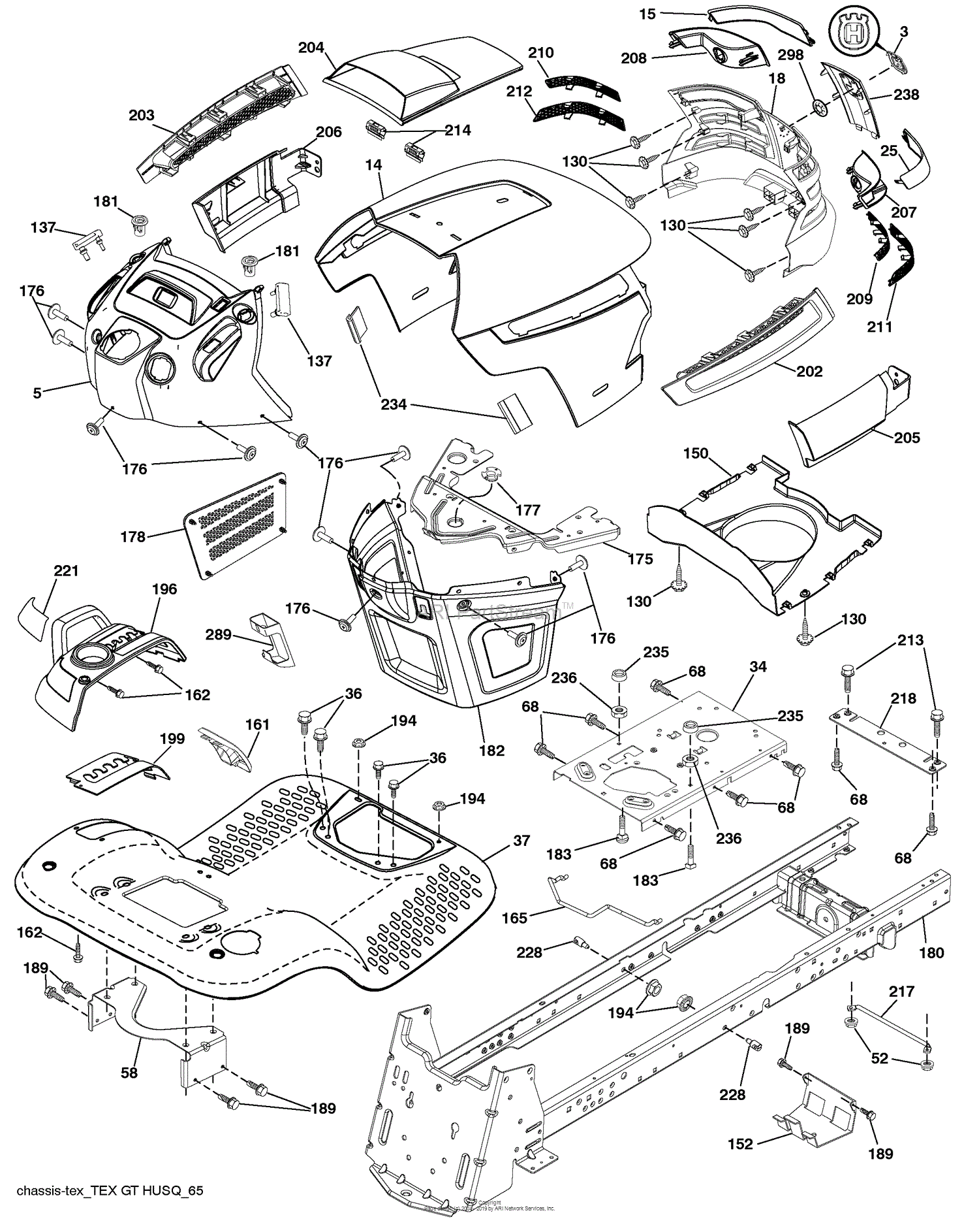 Husqvarna LGT 2554 (96045001501) (2009-05) Parts Diagram for Chassis