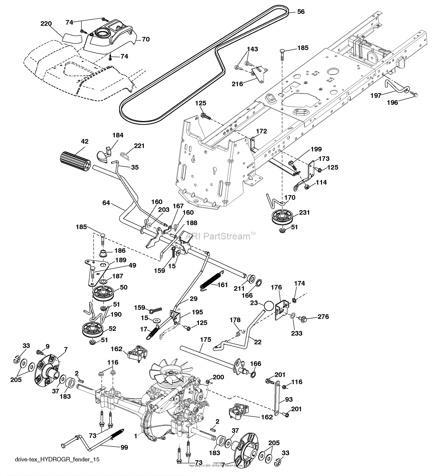 Husqvarna LGT 2554 (96045001501) (200905) Parts Diagram for Drive