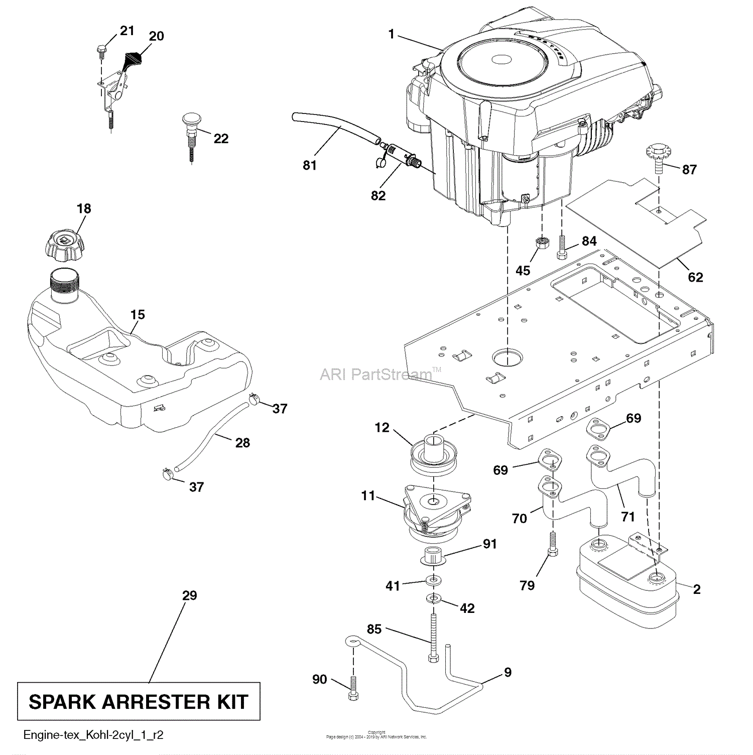 Husqvarna LGT 2554 (96045001501) (200905) Parts Diagram for Engine