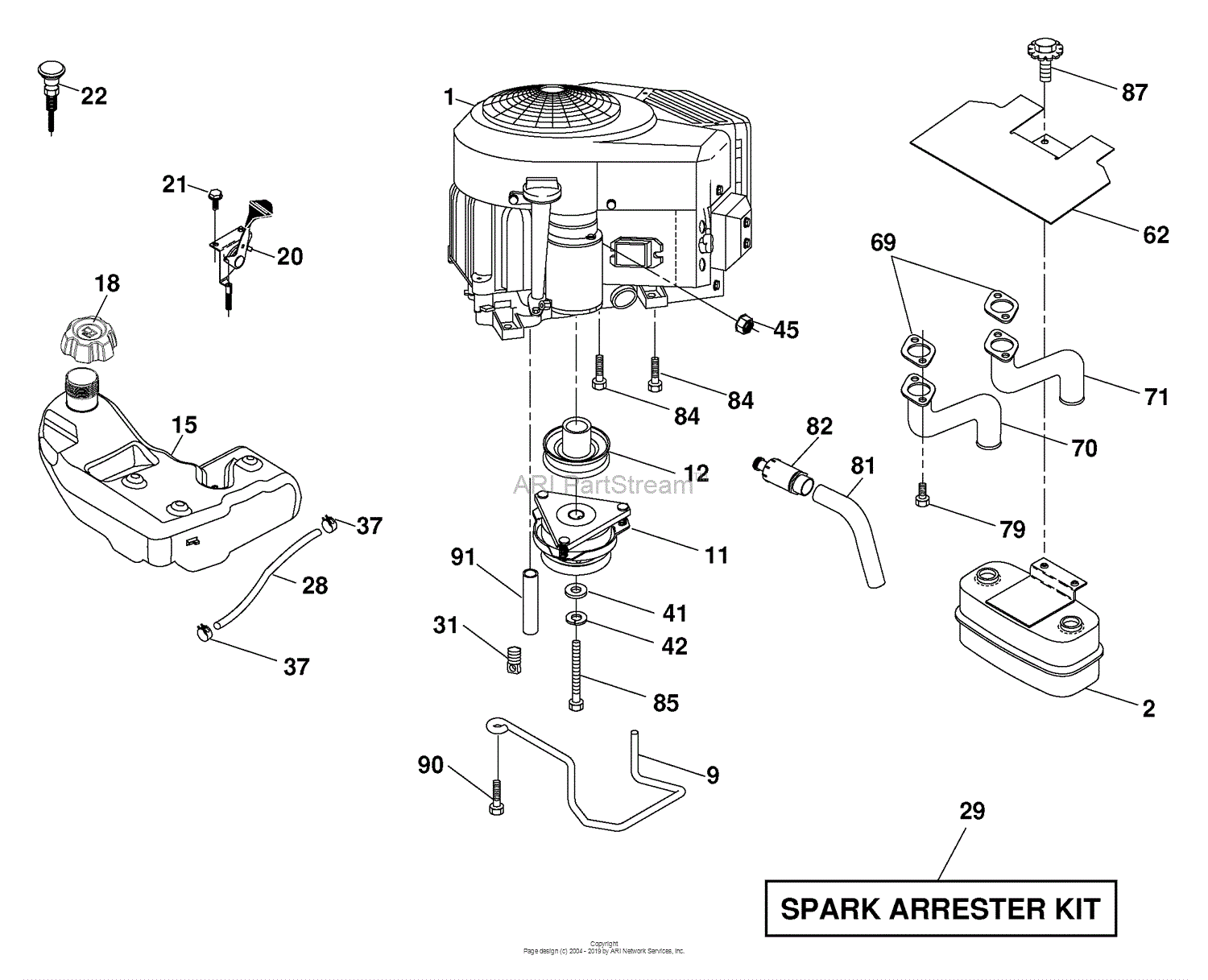 Husqvarna LGT 2654 (96045000700) (2006-11) Parts Diagram for Engine