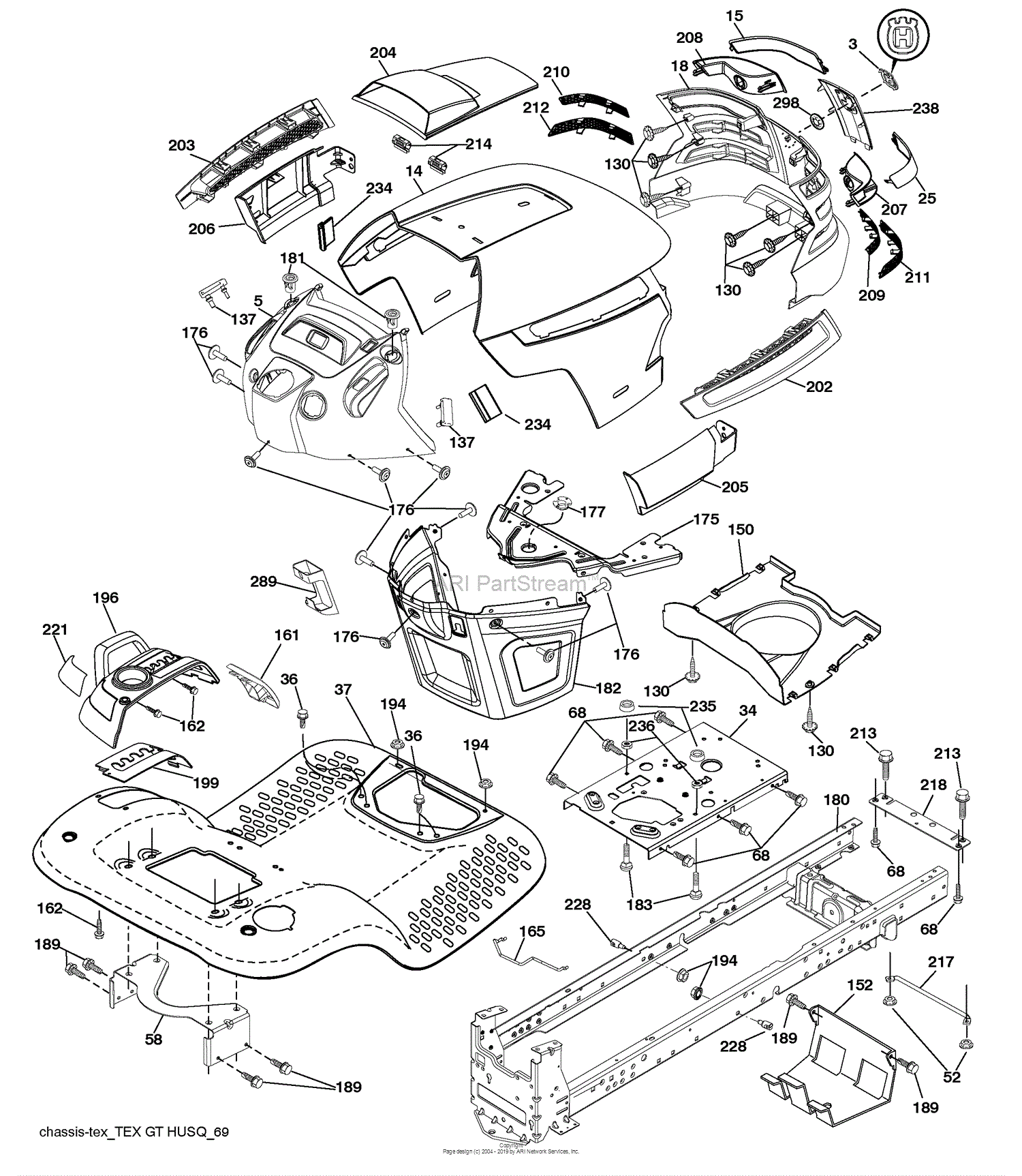 Husqvarna LGTH 2454 (96043010700) (2010-05) Parts Diagram for Chassis