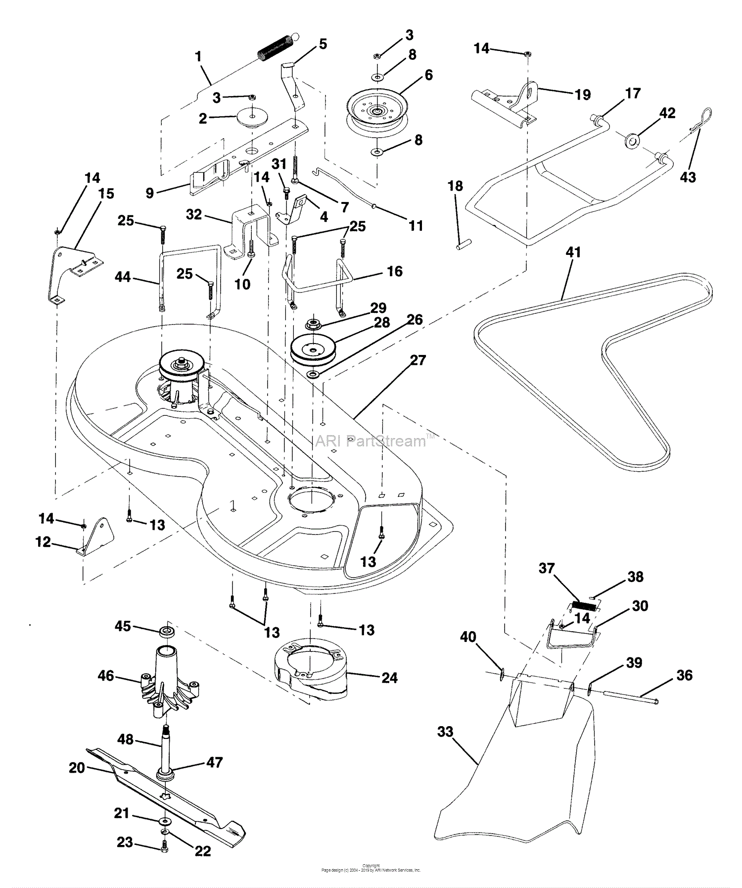 Husqvarna LR 100 (1995-03) Parts Diagram for Mower Deck