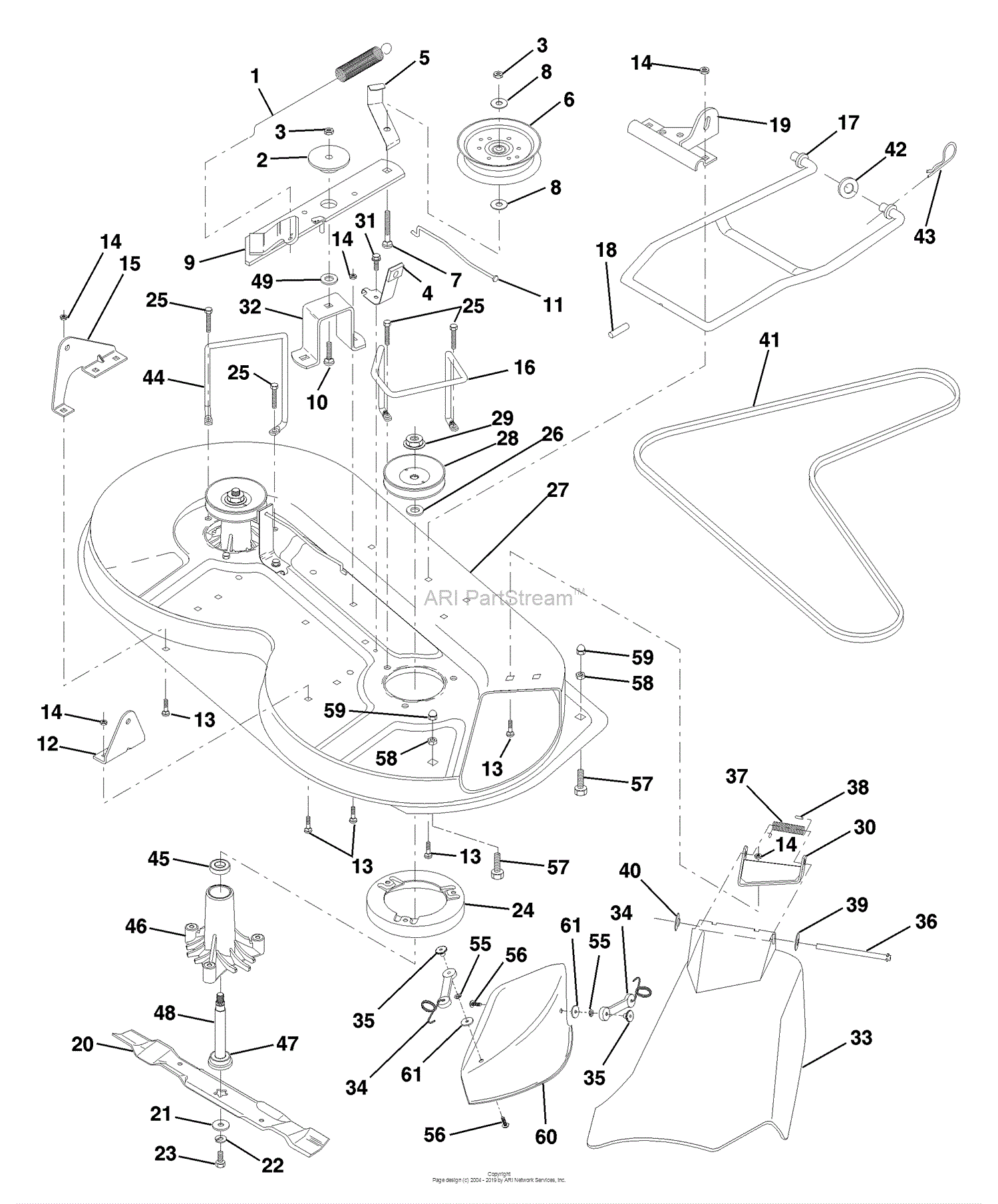 Husqvarna LR 110 (954001232C) (1995-08) Parts Diagram for Mower Deck