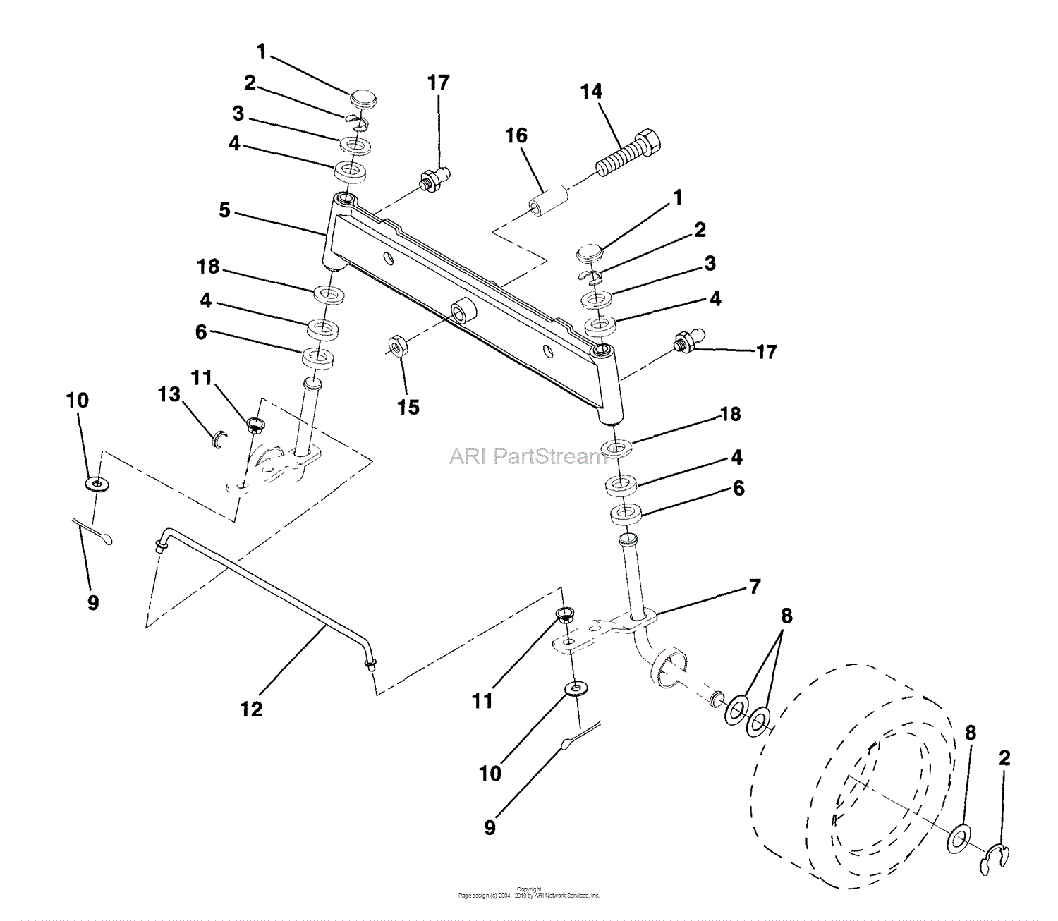 Husqvarna LR 121 (1997-12) Parts Diagram for Front Axle