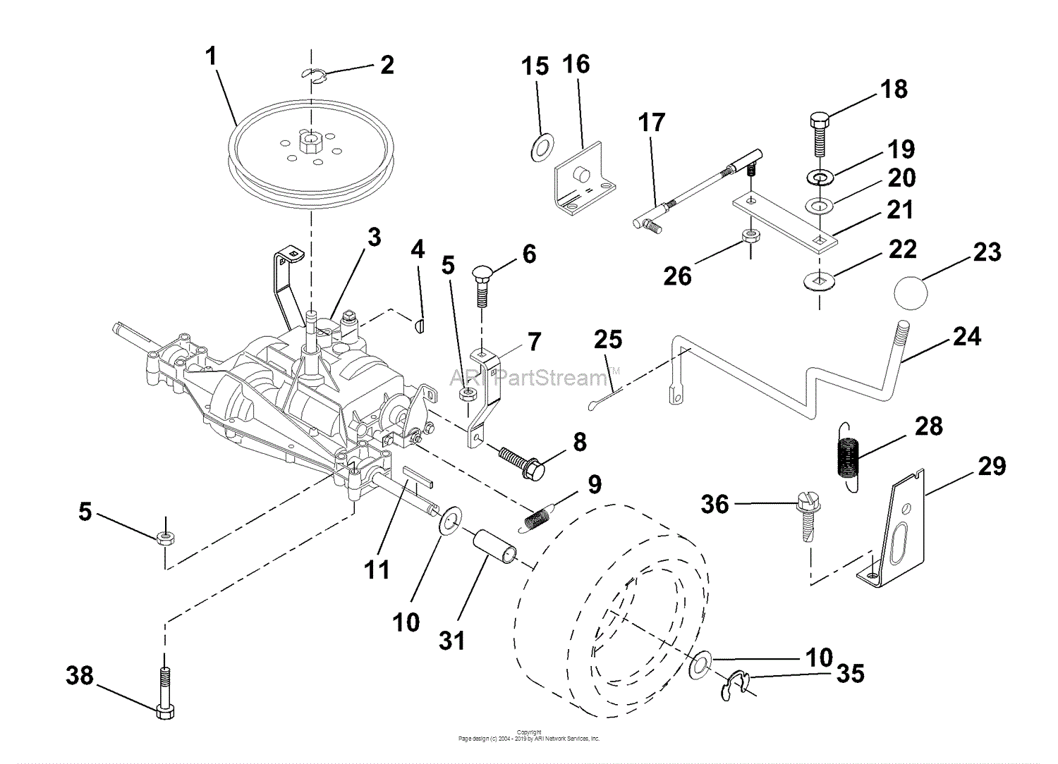 Husqvarna LR 122 (954140105B) (2000-01) Parts Diagram for Transaxle