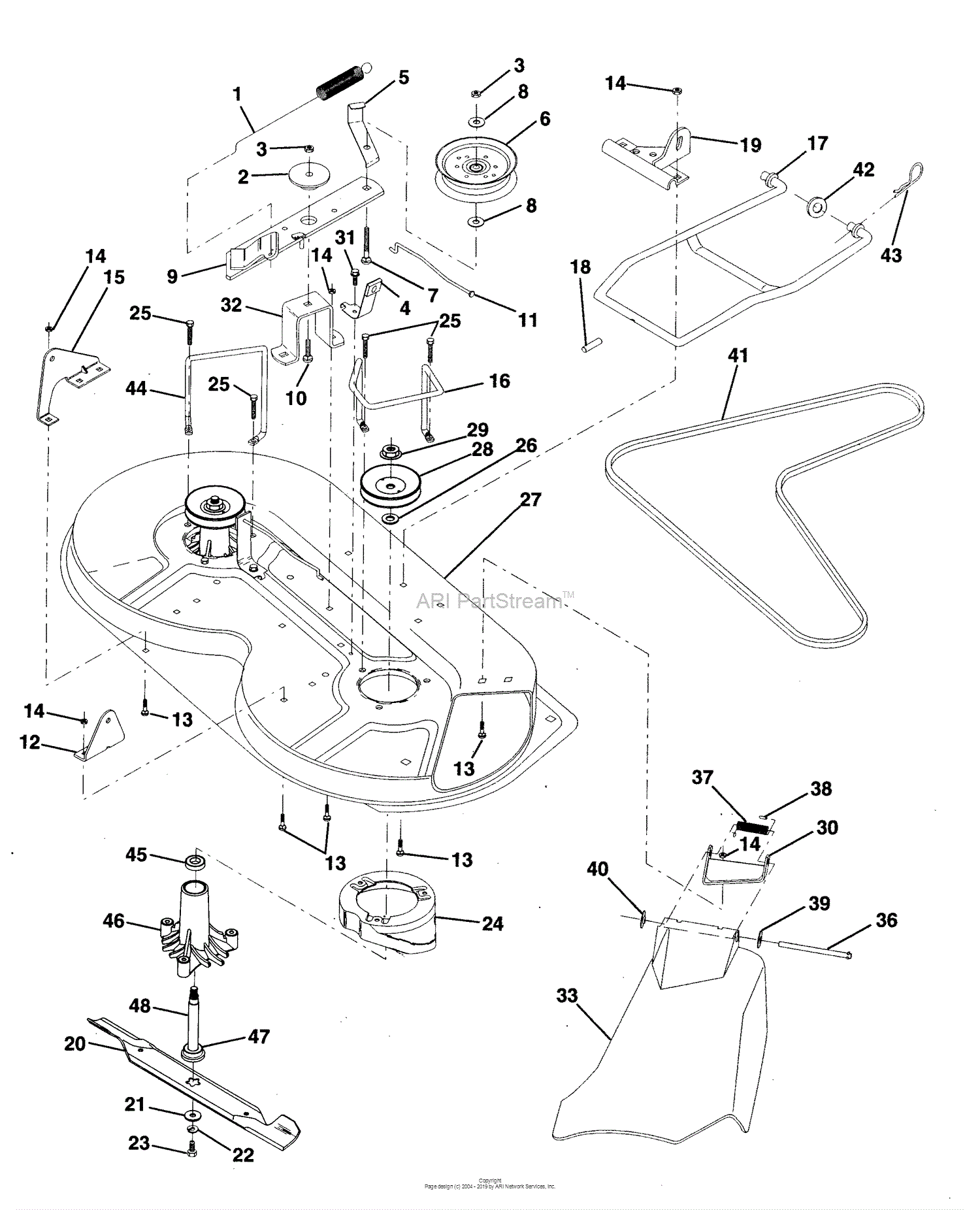 Husqvarna LR100 (954000572) (1995-03) Parts Diagram for Mower Deck