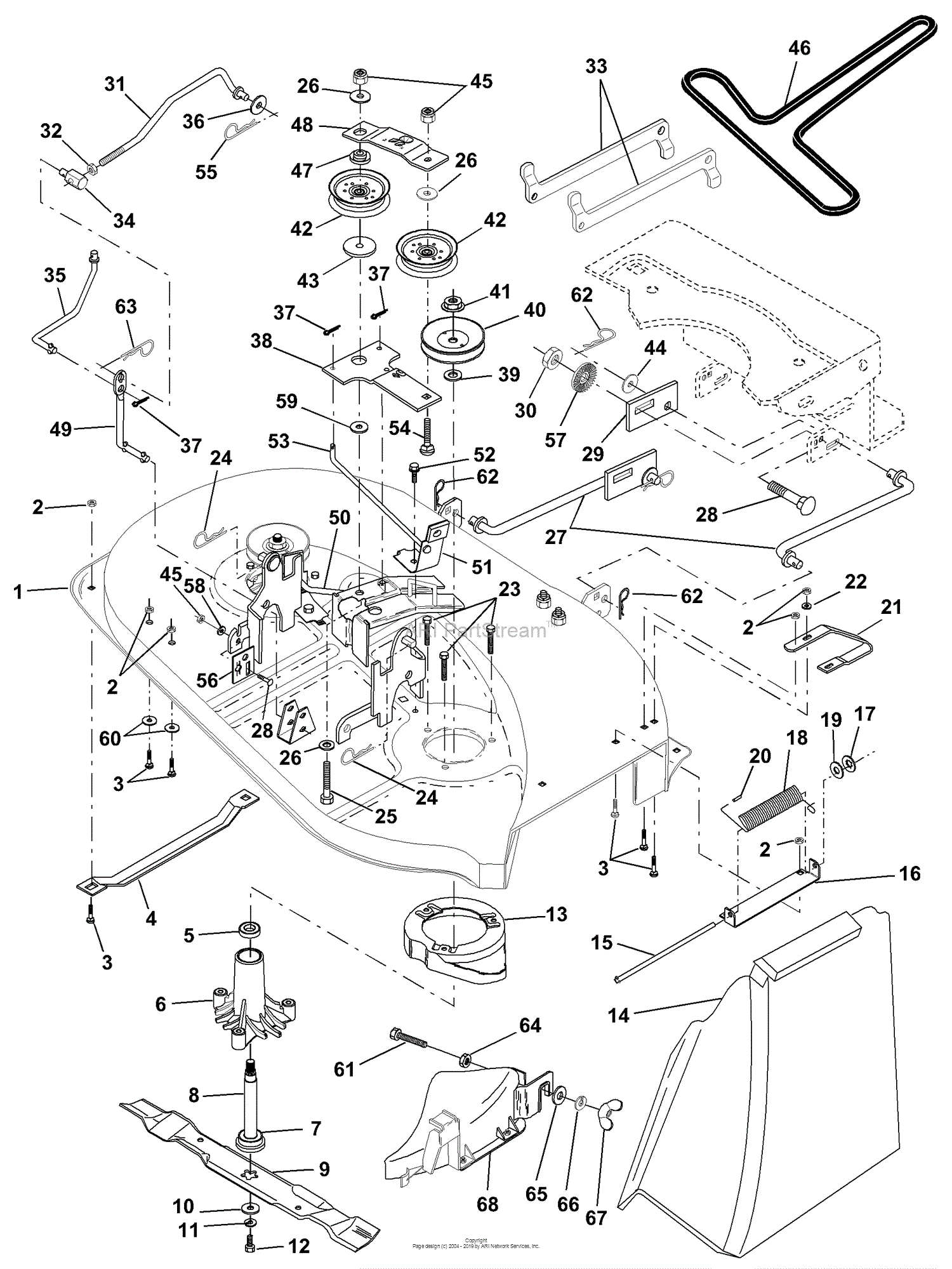 Husqvarna LRH 125 (954001222B) (1995-03) Parts Diagram for Mower Deck