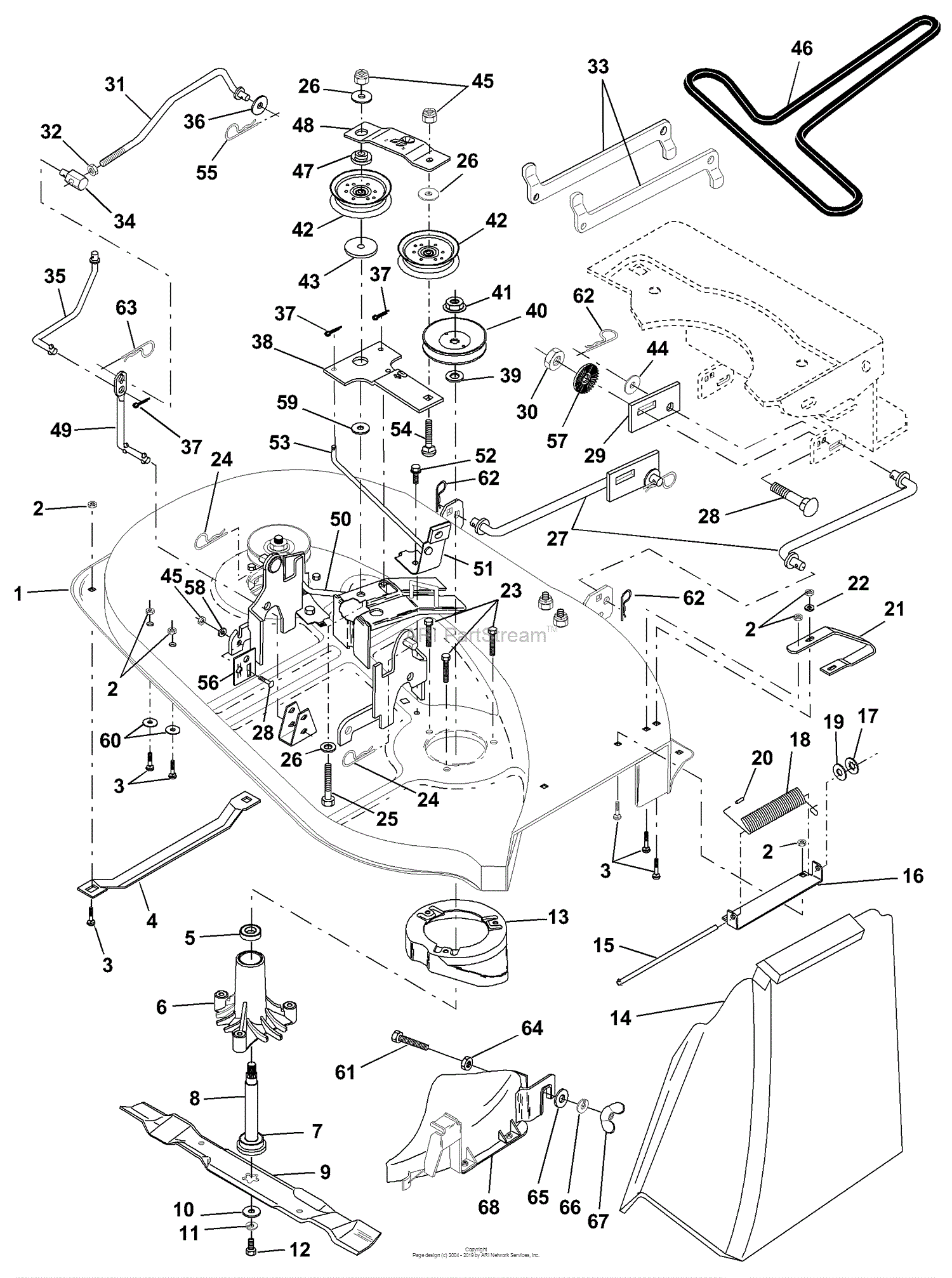 Husqvarna LRH 125 (954001222C) (1995-03) Parts Diagram for Mower Deck