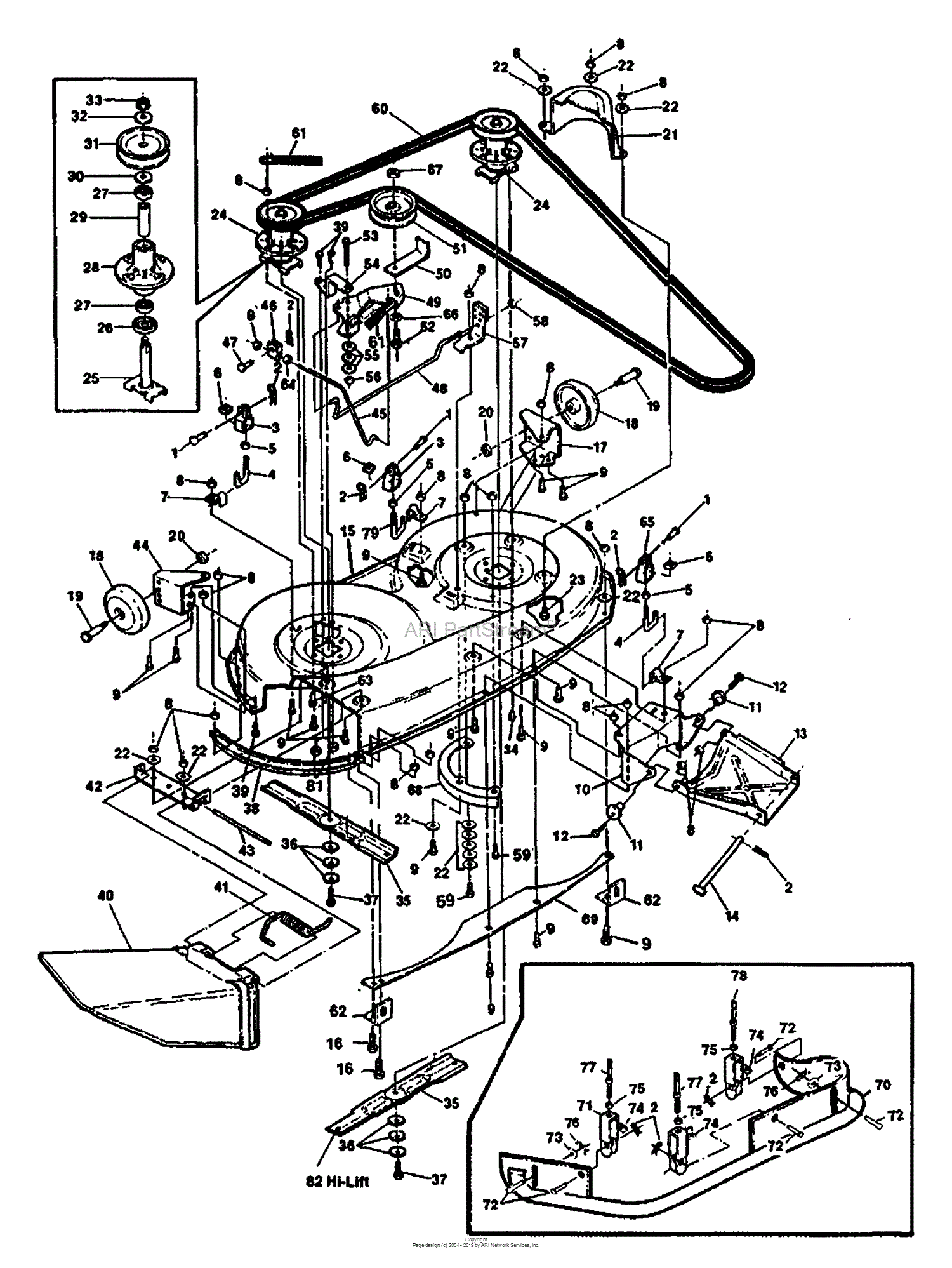 Husqvarna LT 1000-14 (1991-03) Parts Diagram for Cutter Deck Assembly