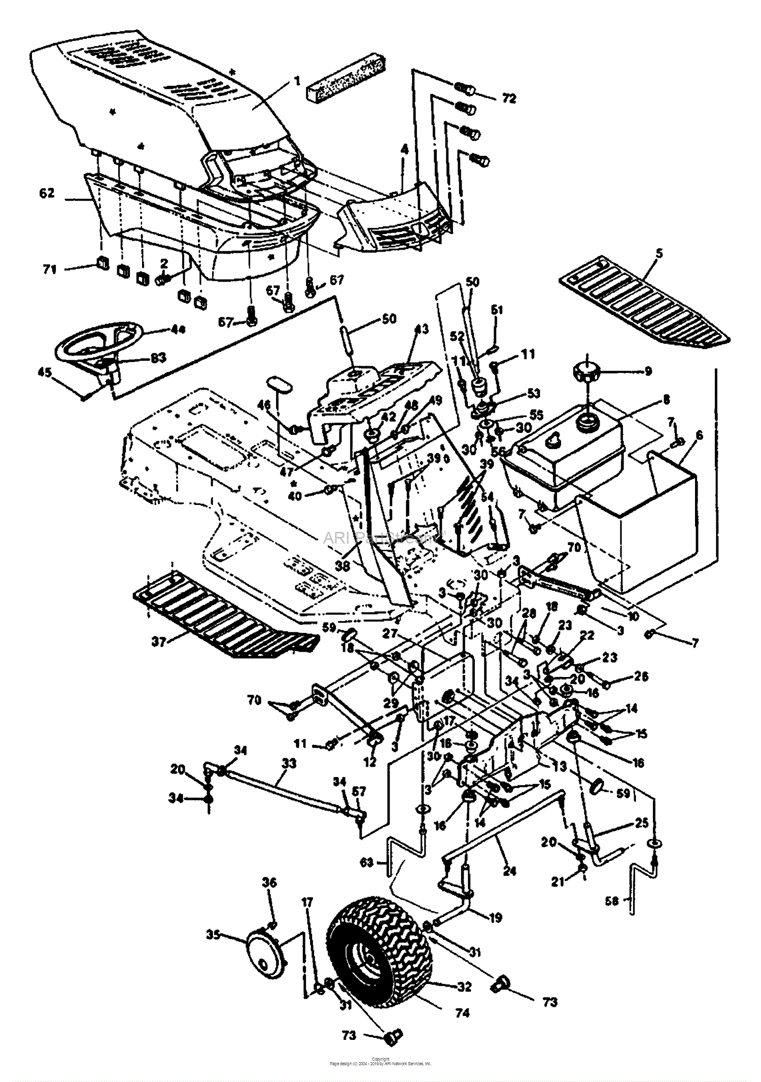 Husqvarna LT 1000-14 (1991-03) Parts Diagram for General Assembly