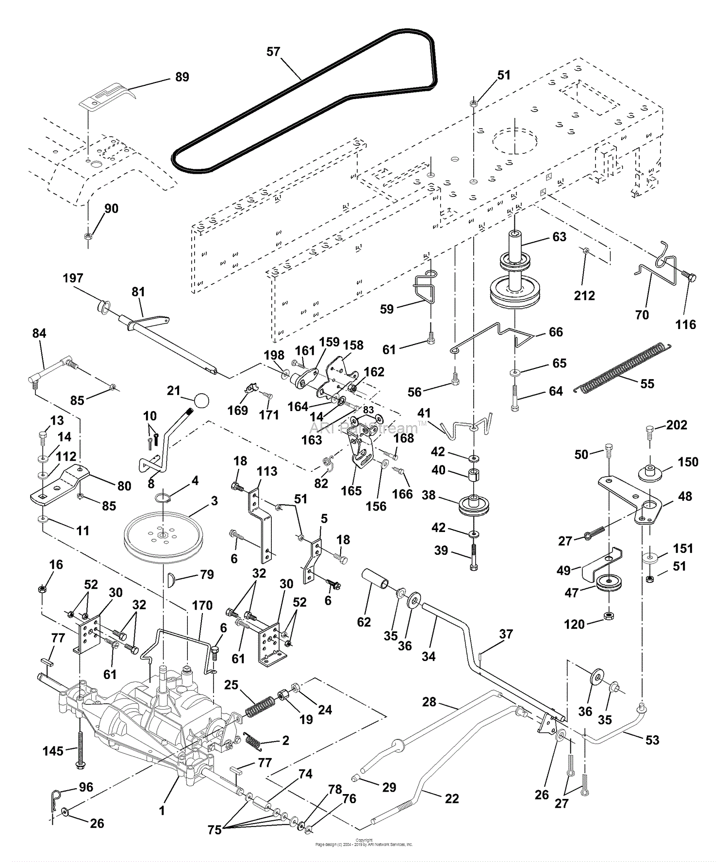 Husqvarna LT 1238 B (954567024) (2001-03) Parts Diagram for Drive