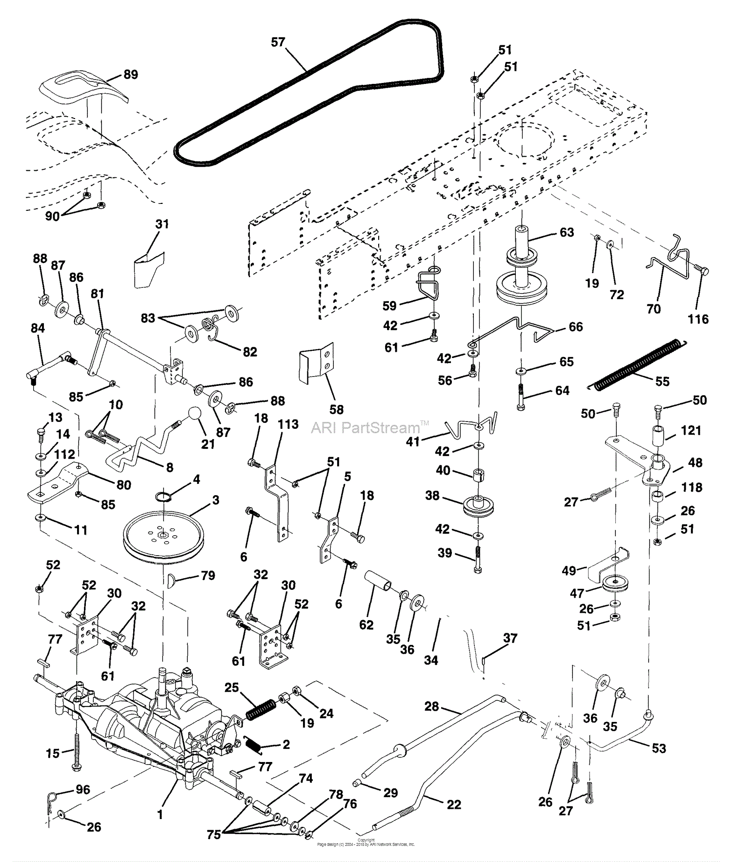 Husqvarna LT 130 (1997-12) Parts Diagram for Drive