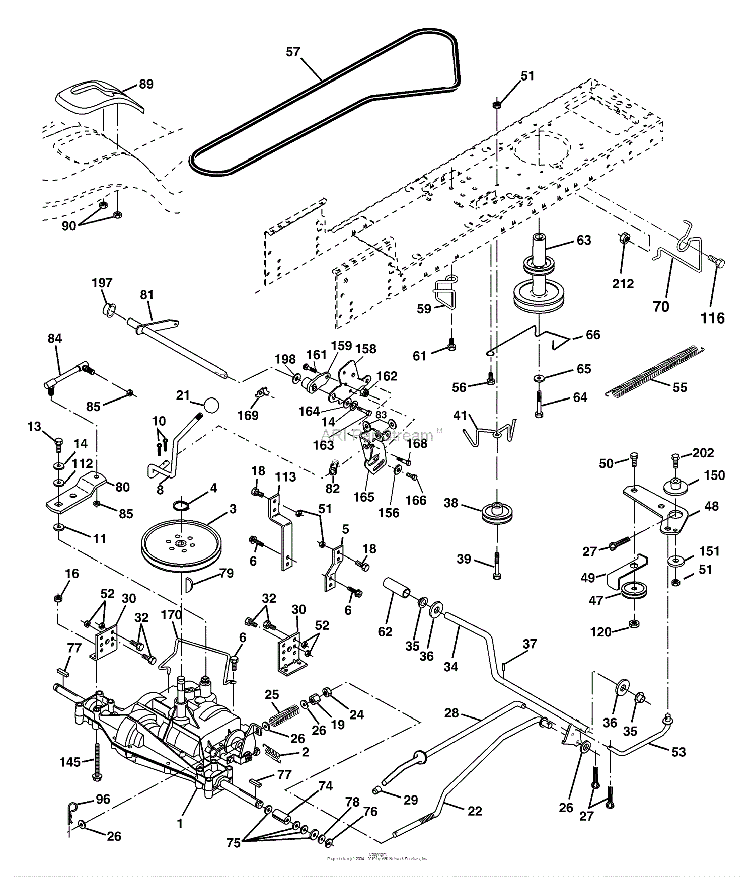 Husqvarna LT 1538 B (954569776) (2002-11) Parts Diagram for Drive