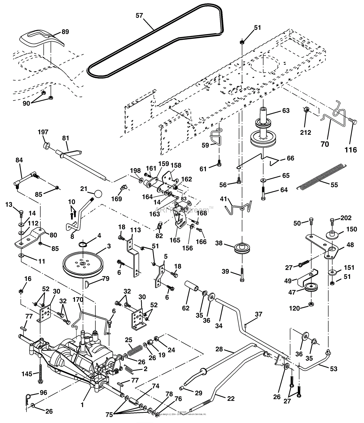 Husqvarna LT 1538 D (954569776) (2003-01) Parts Diagram for Drive