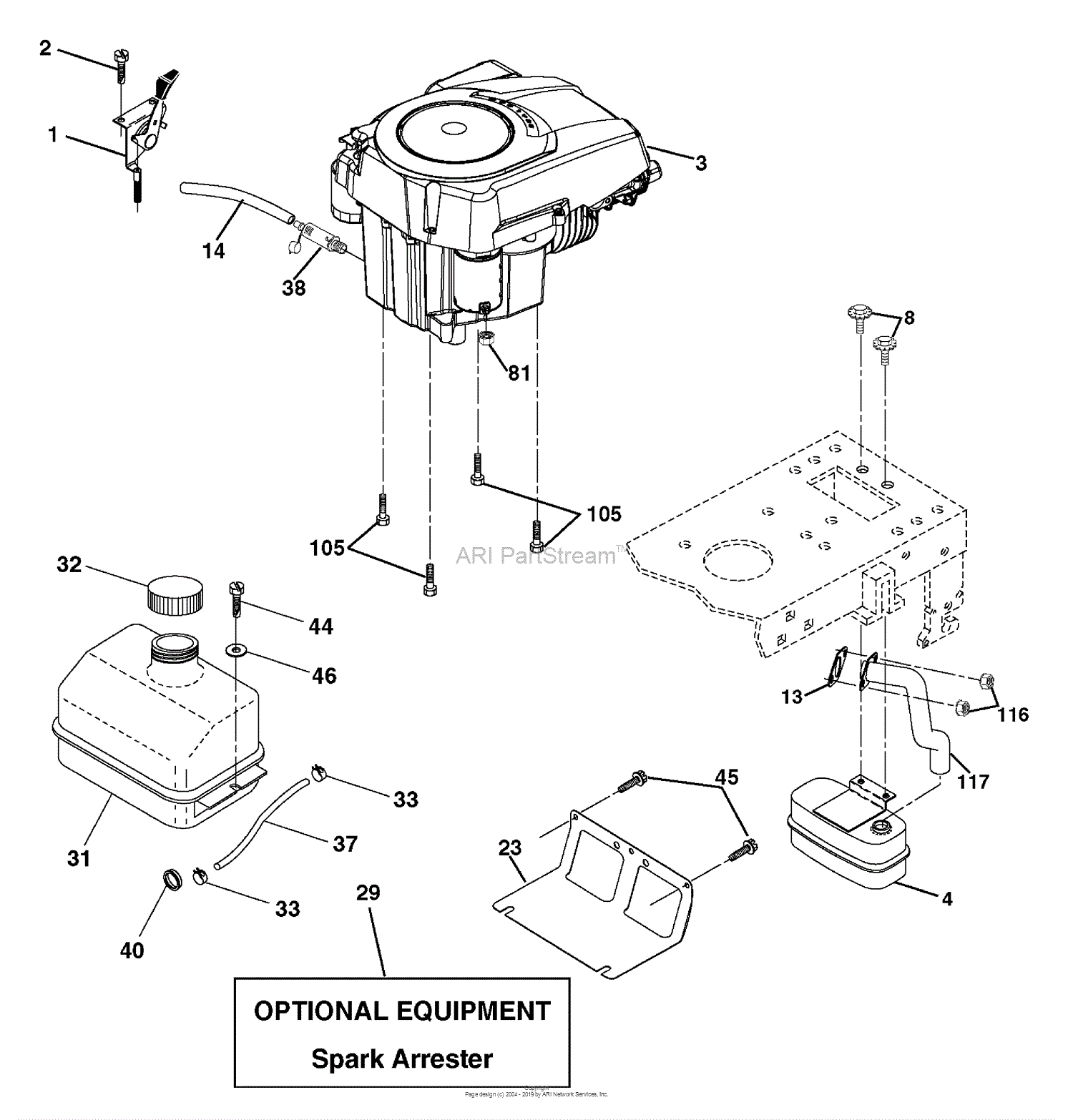 Husqvarna LT 18542 (96013000400) (2006-03) Parts Diagram for Engine