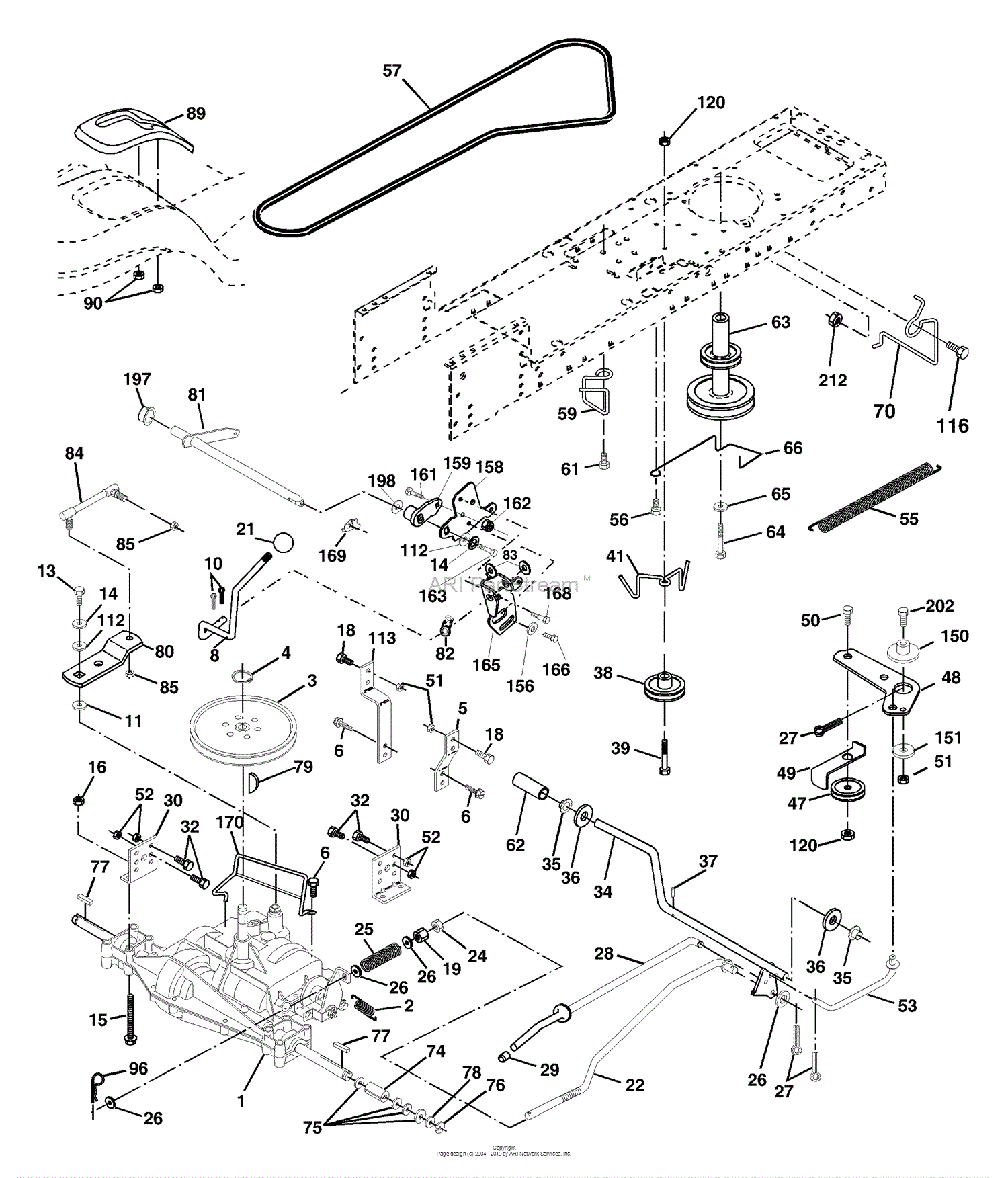 Husqvarna LT 18542 A (954571748) (2003-11) Parts Diagram for Drive