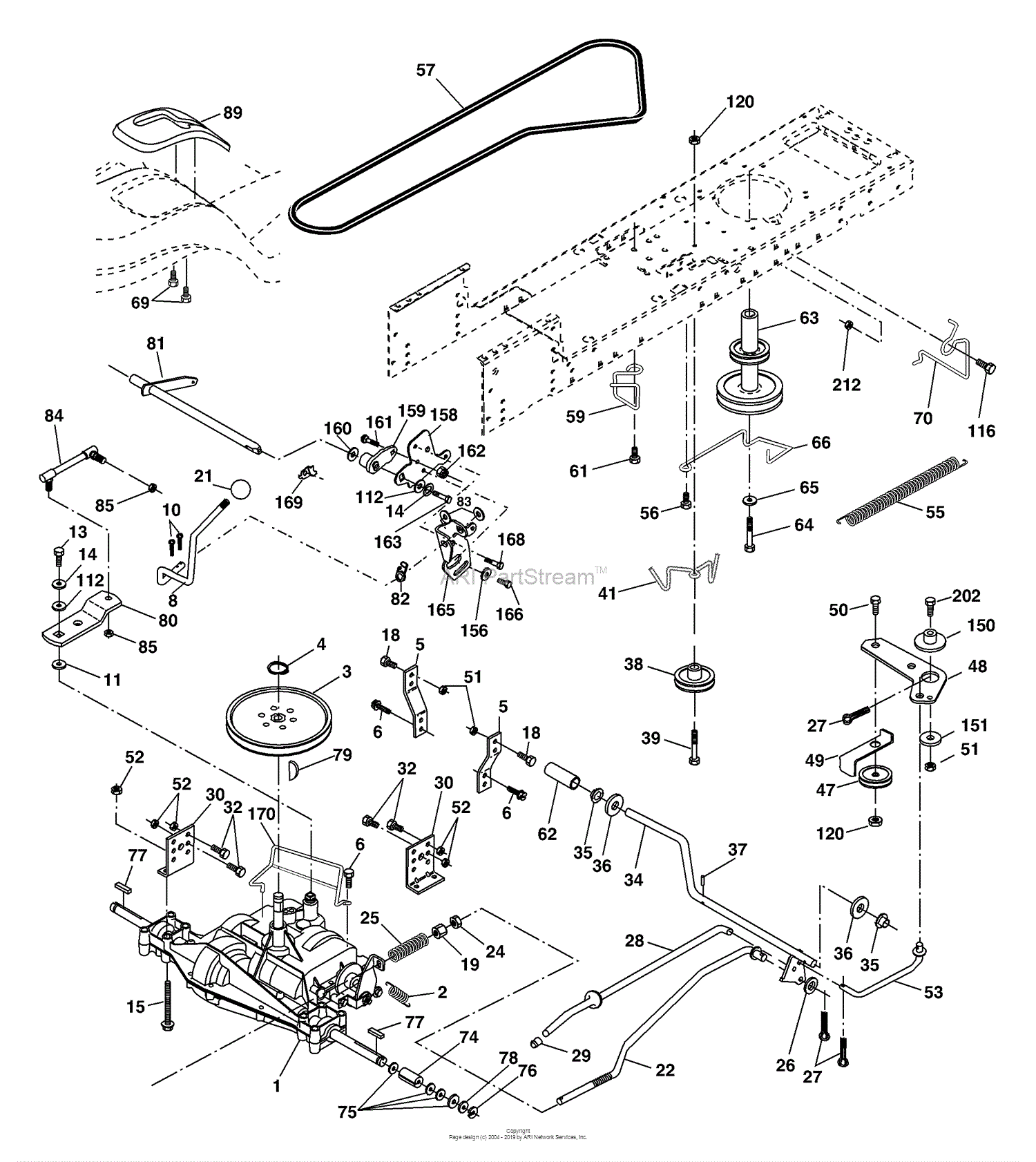 Husqvarna LT 18542 B (954571748) (2004-02) Parts Diagram for Drive