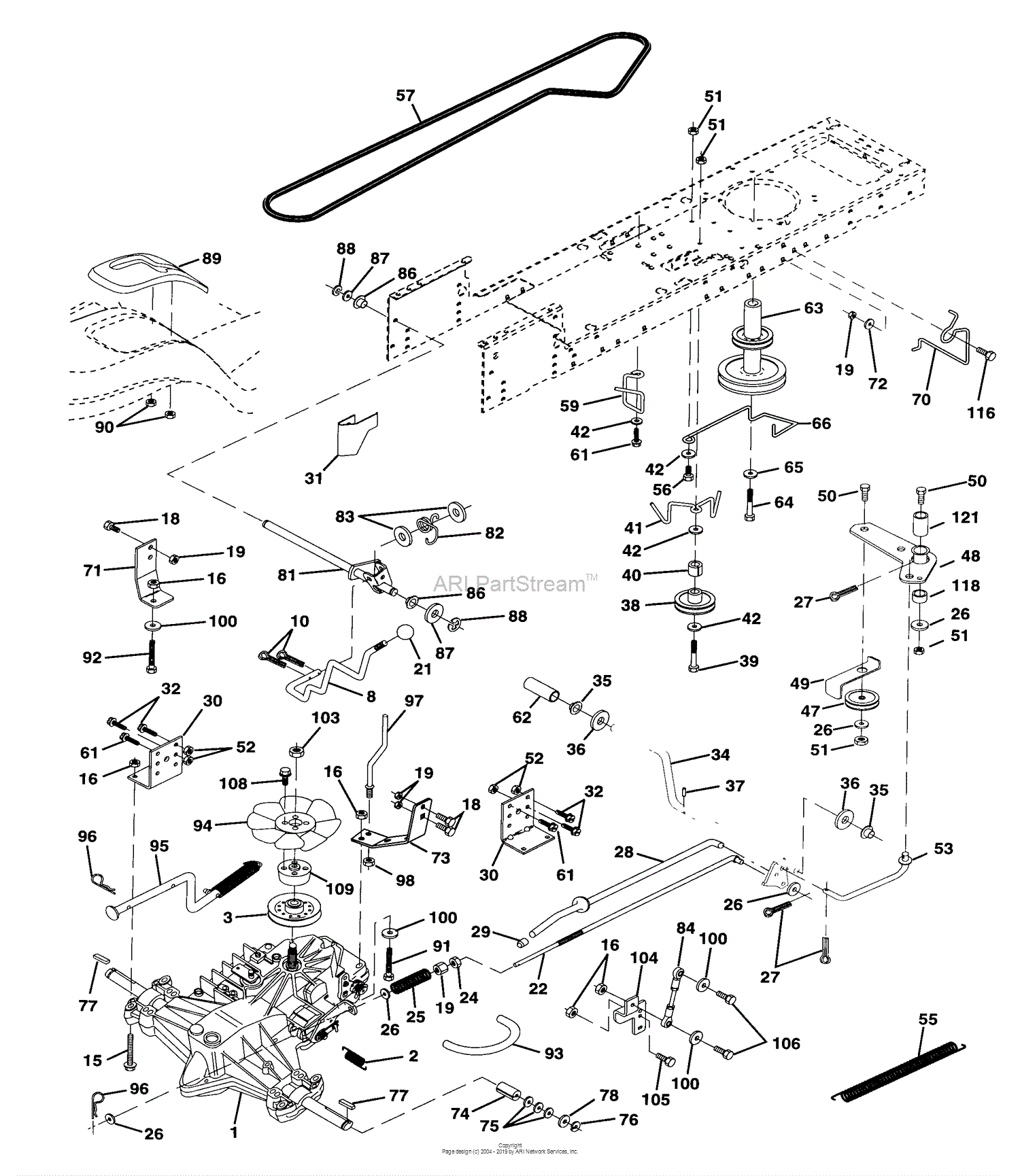 Husqvarna LTH 120 (1997-12) Parts Diagram for Drive